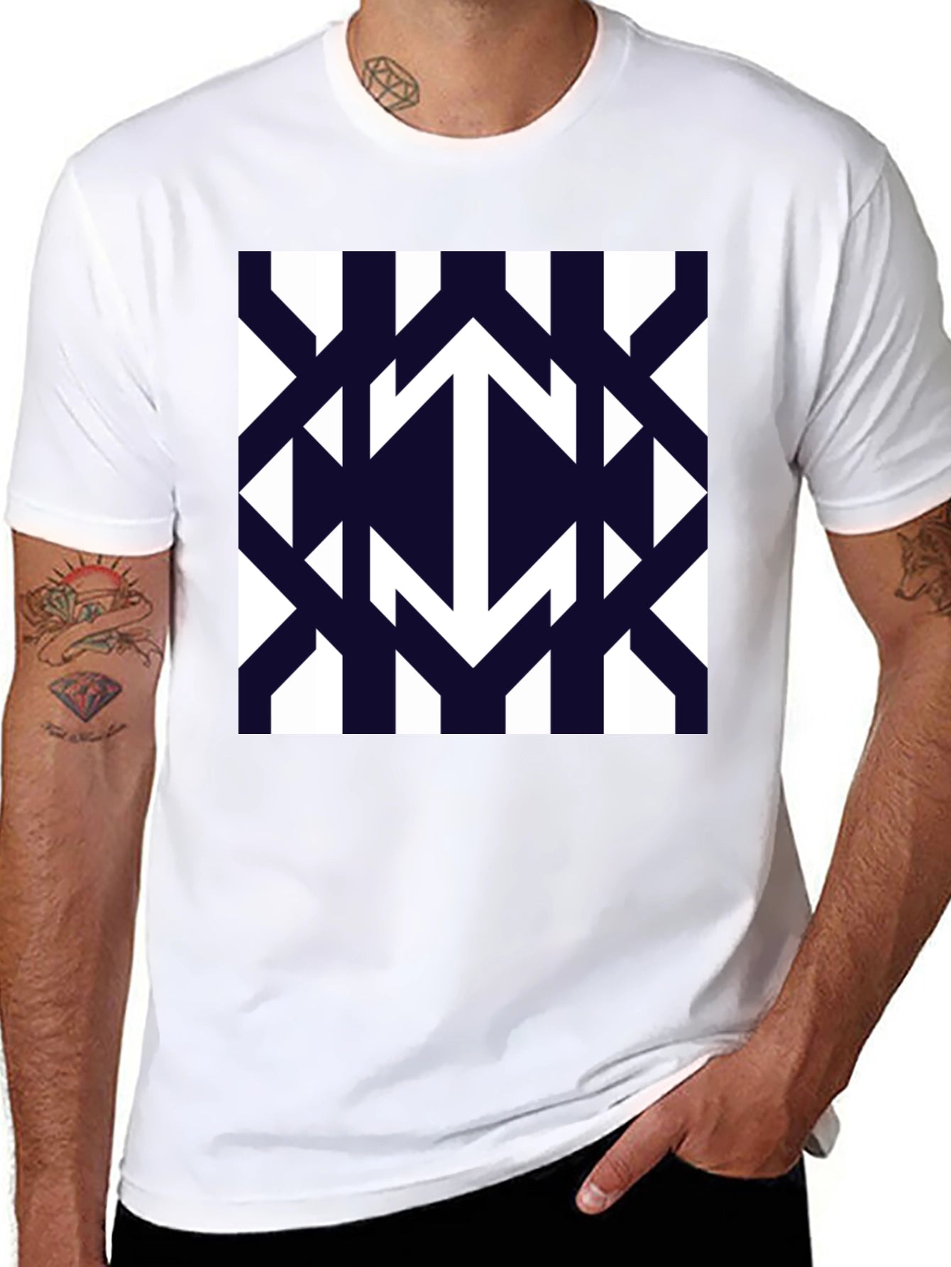 Modern Geometric Arrow Pattern T-Shirt