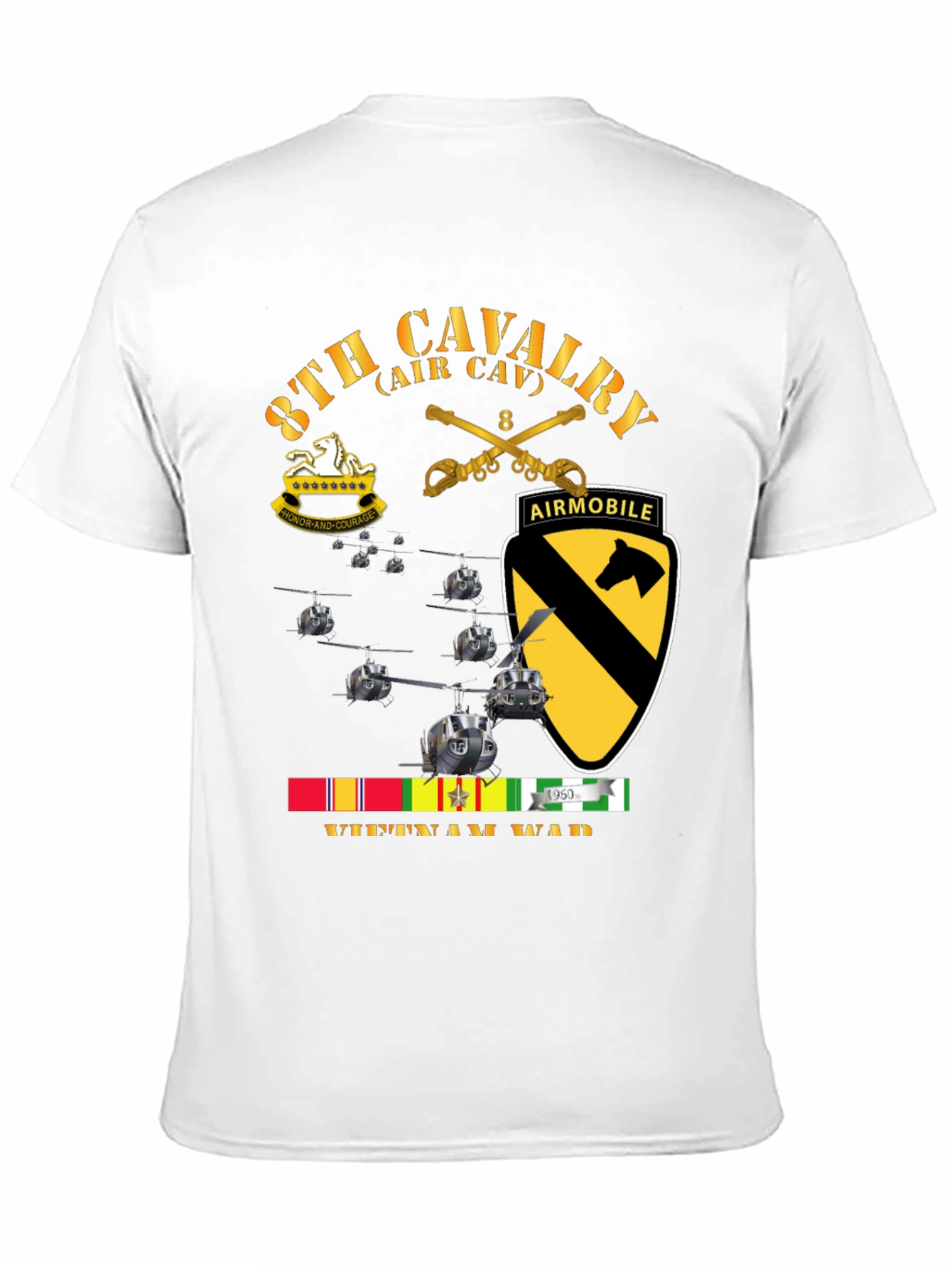 8th Cavalry Vietnam War T-Shirt Air Mobile Tee