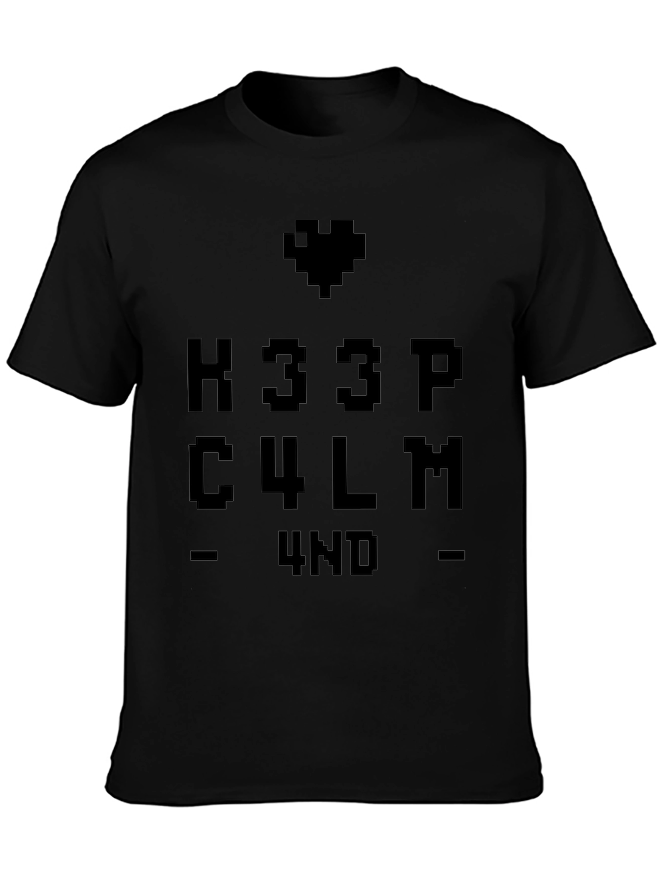 Keep Calm Pixel Heart Graphic T-Shirt