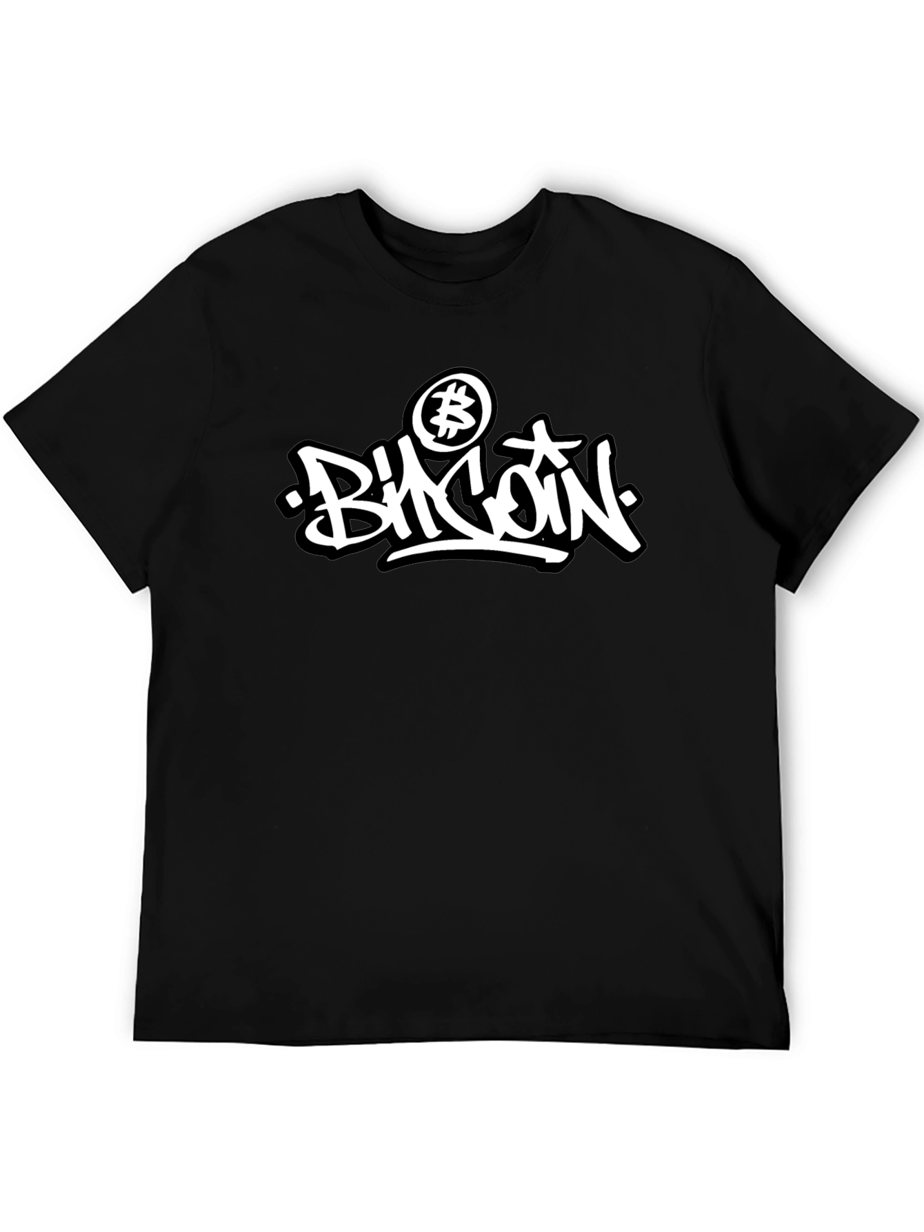 Bitcoin Graffiti Style Black T-Shirt
