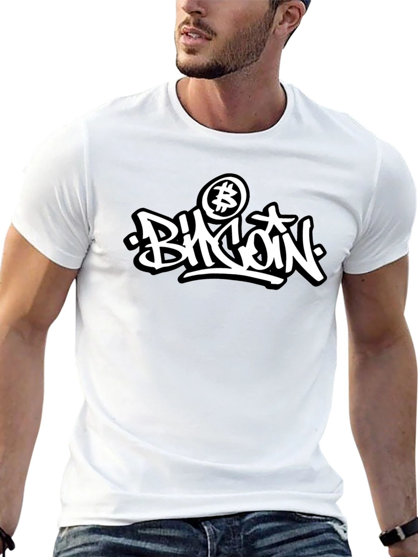 Bitcoin Graffiti Style Black T-Shirt