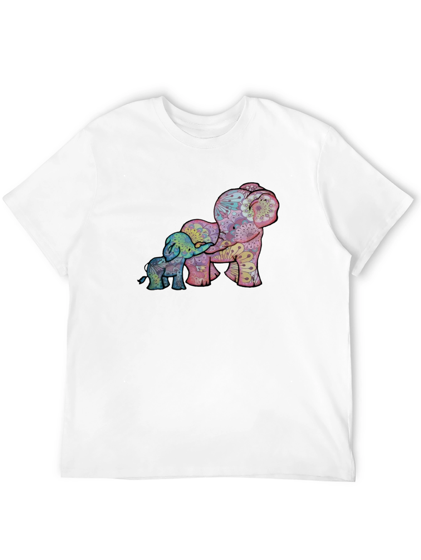 Elephant Family Graphic Tee - Stylish Black Shirt