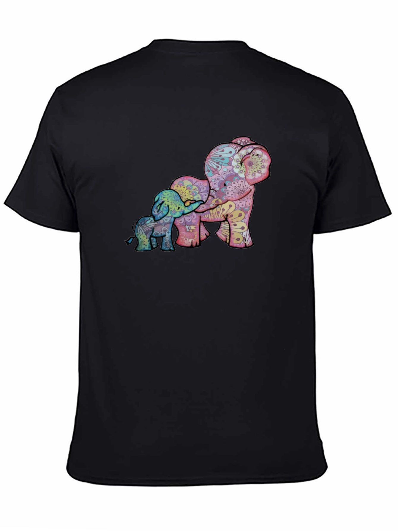 Elephant Family Graphic Tee - Stylish Black Shirt
