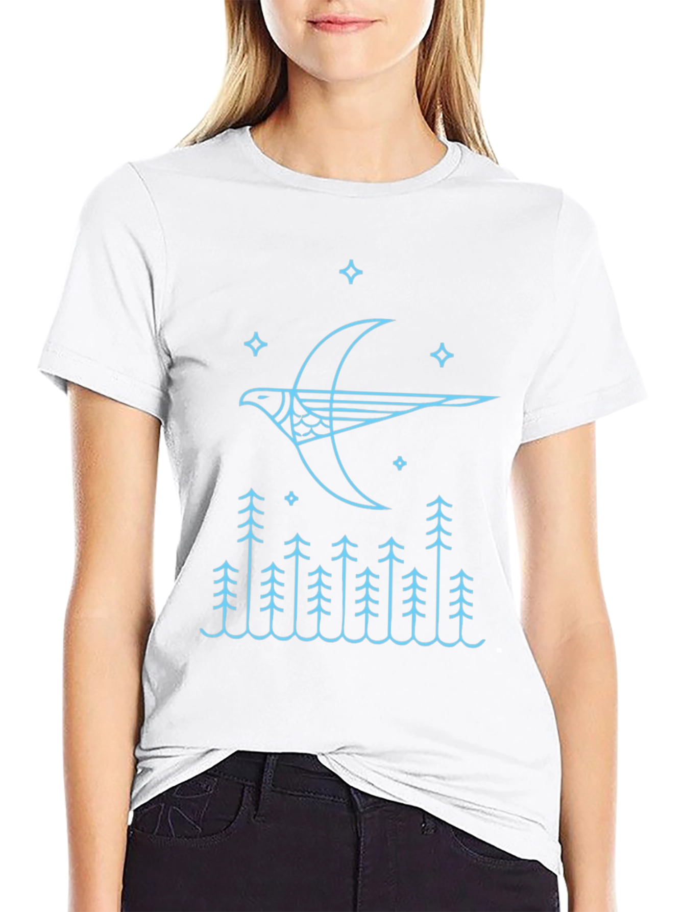 Stylized Bird & Forest Graphic Tee