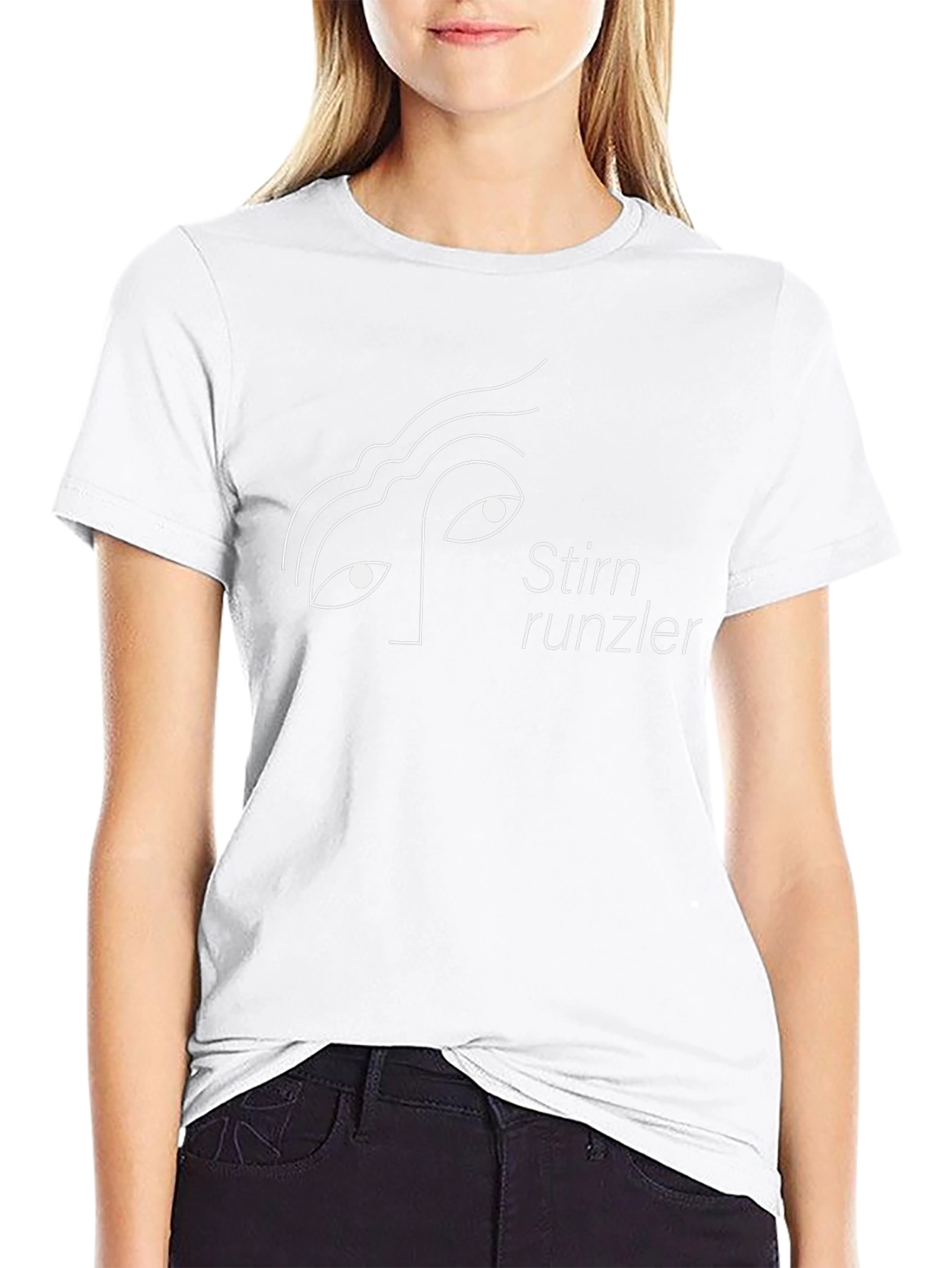 Stirnrunzler Line Art Black T-Shirt