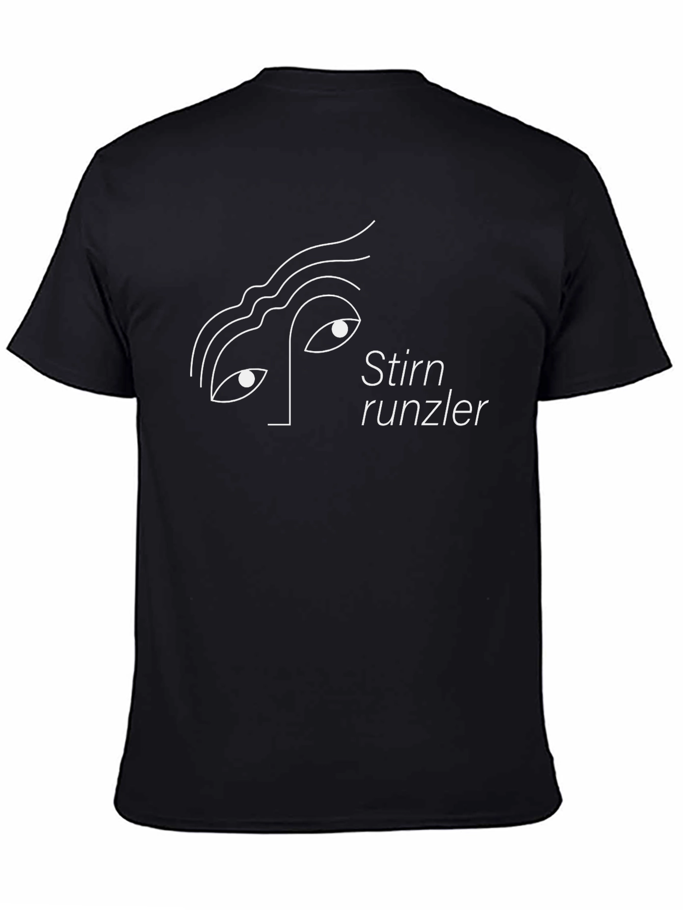 Stirnrunzler Line Art Black T-Shirt