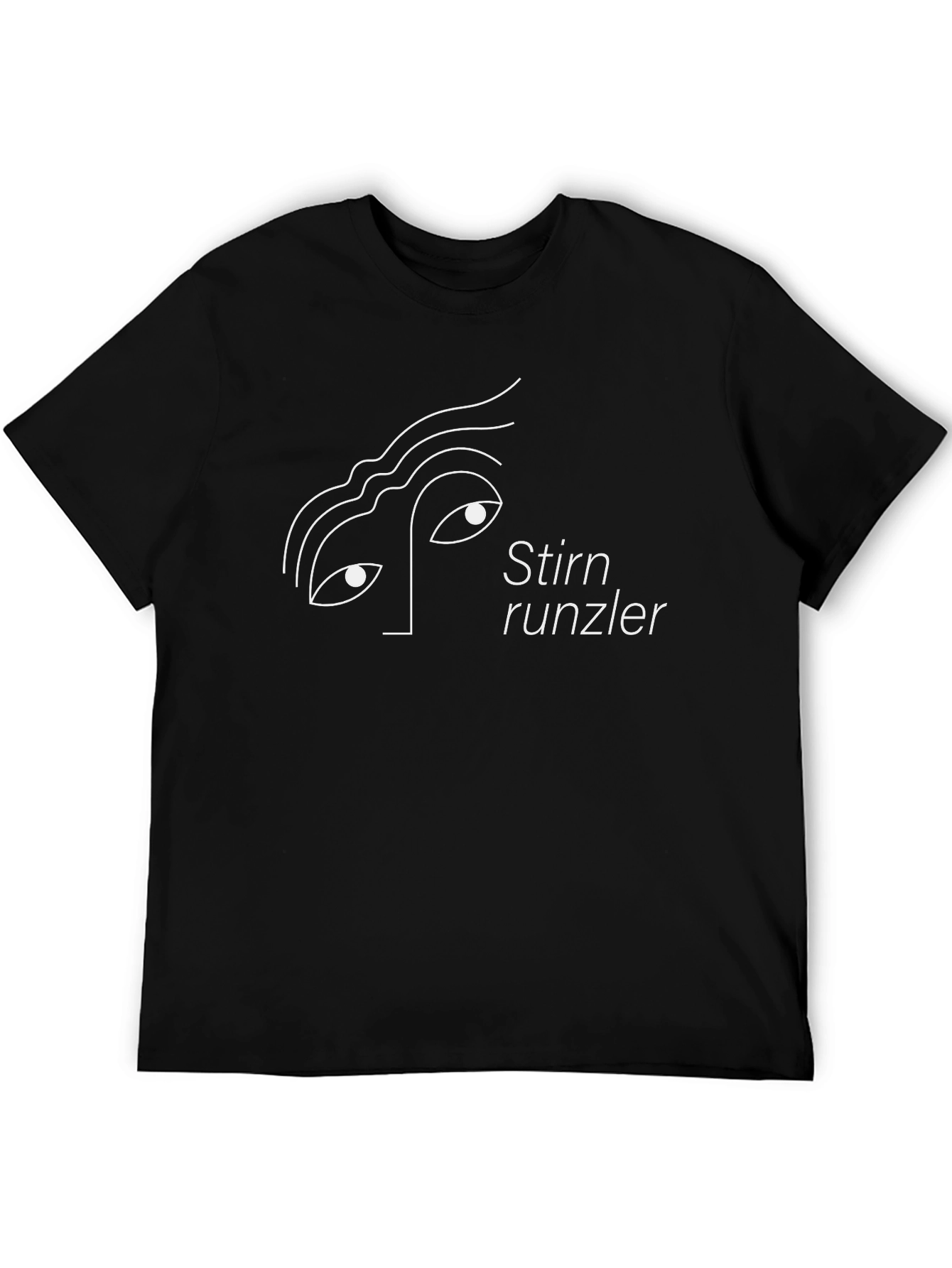 Stirnrunzler Line Art Black T-Shirt