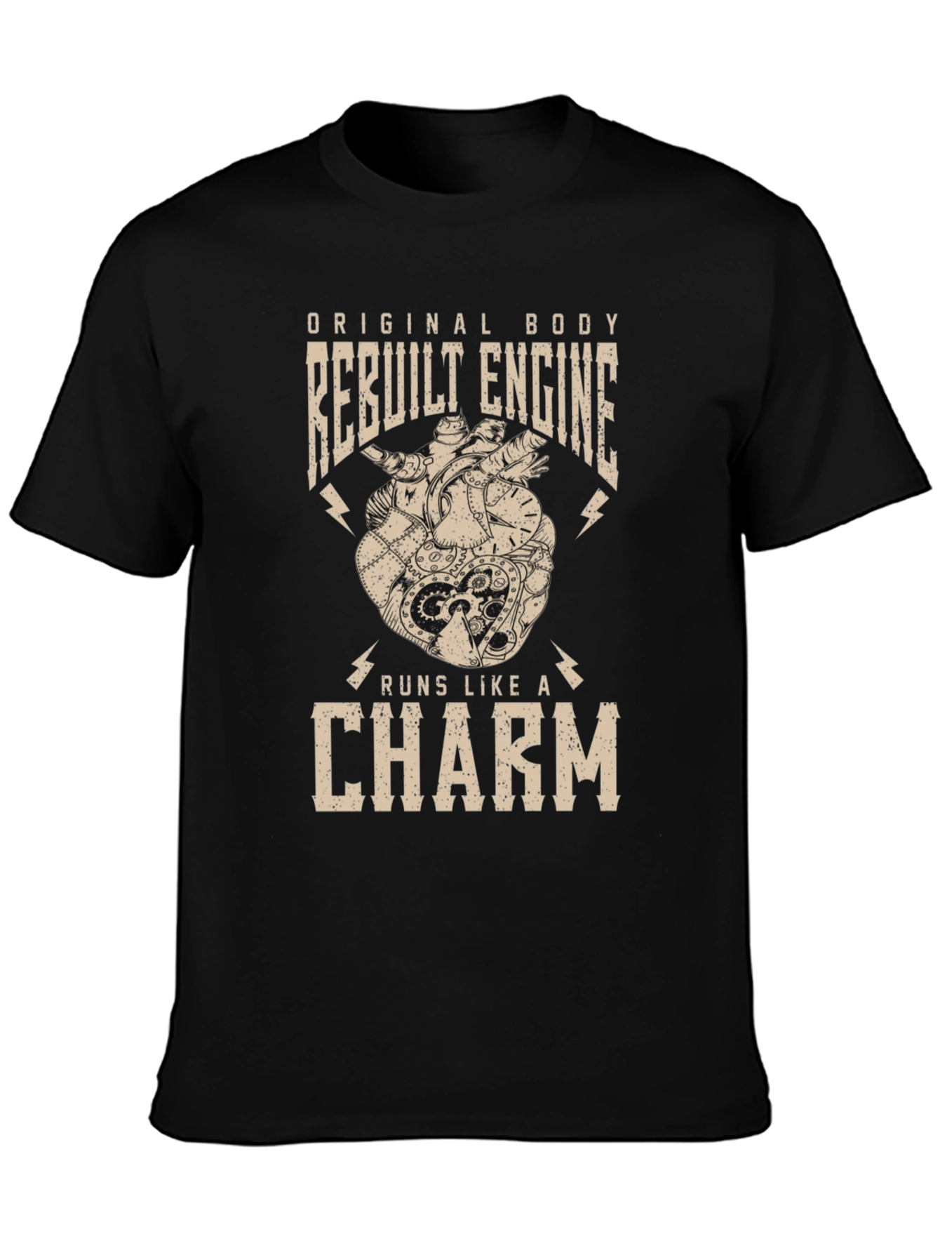 Original Body Rebuilt Engine Mens Black T-Shirt