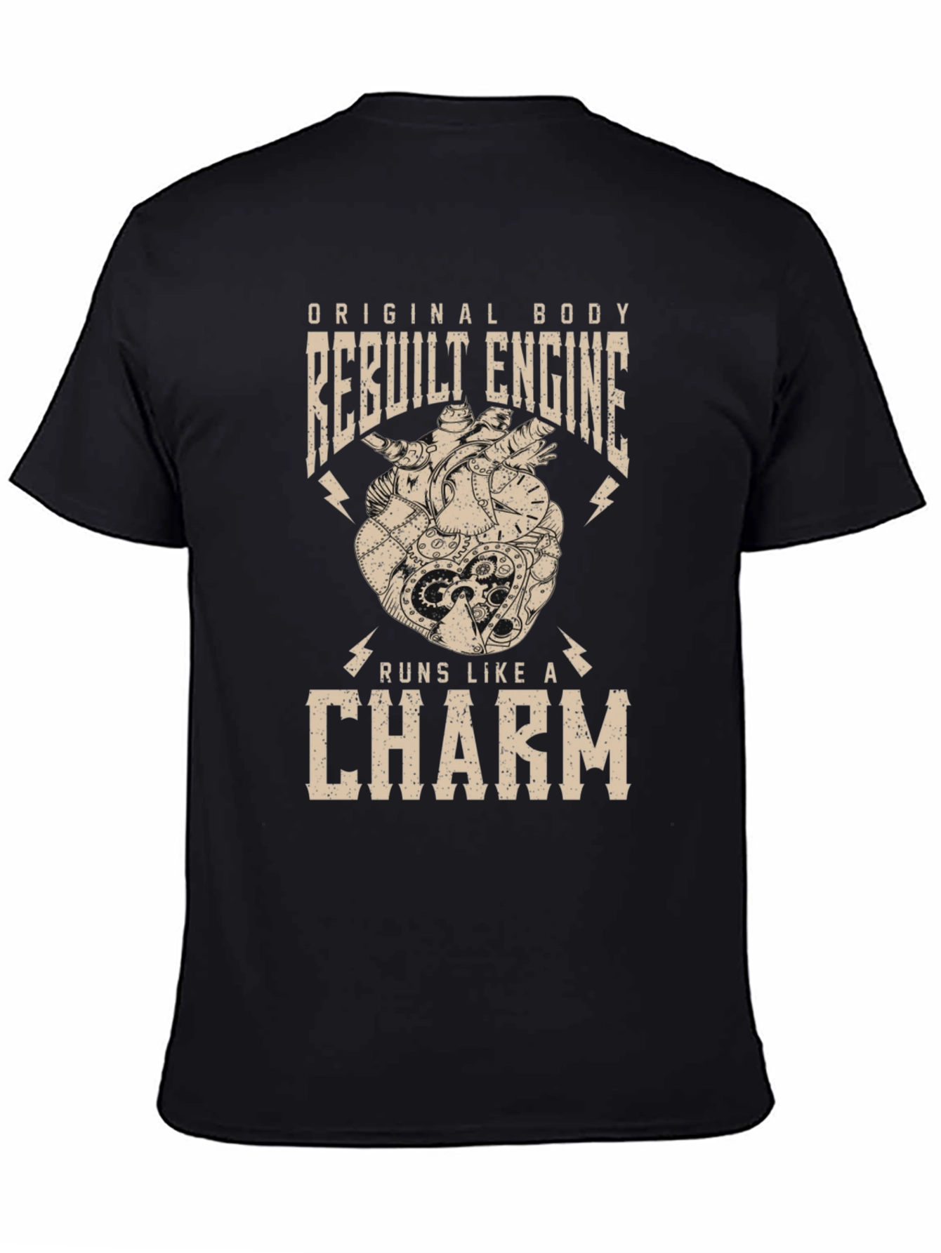 Original Body Rebuilt Engine Mens Black T-Shirt