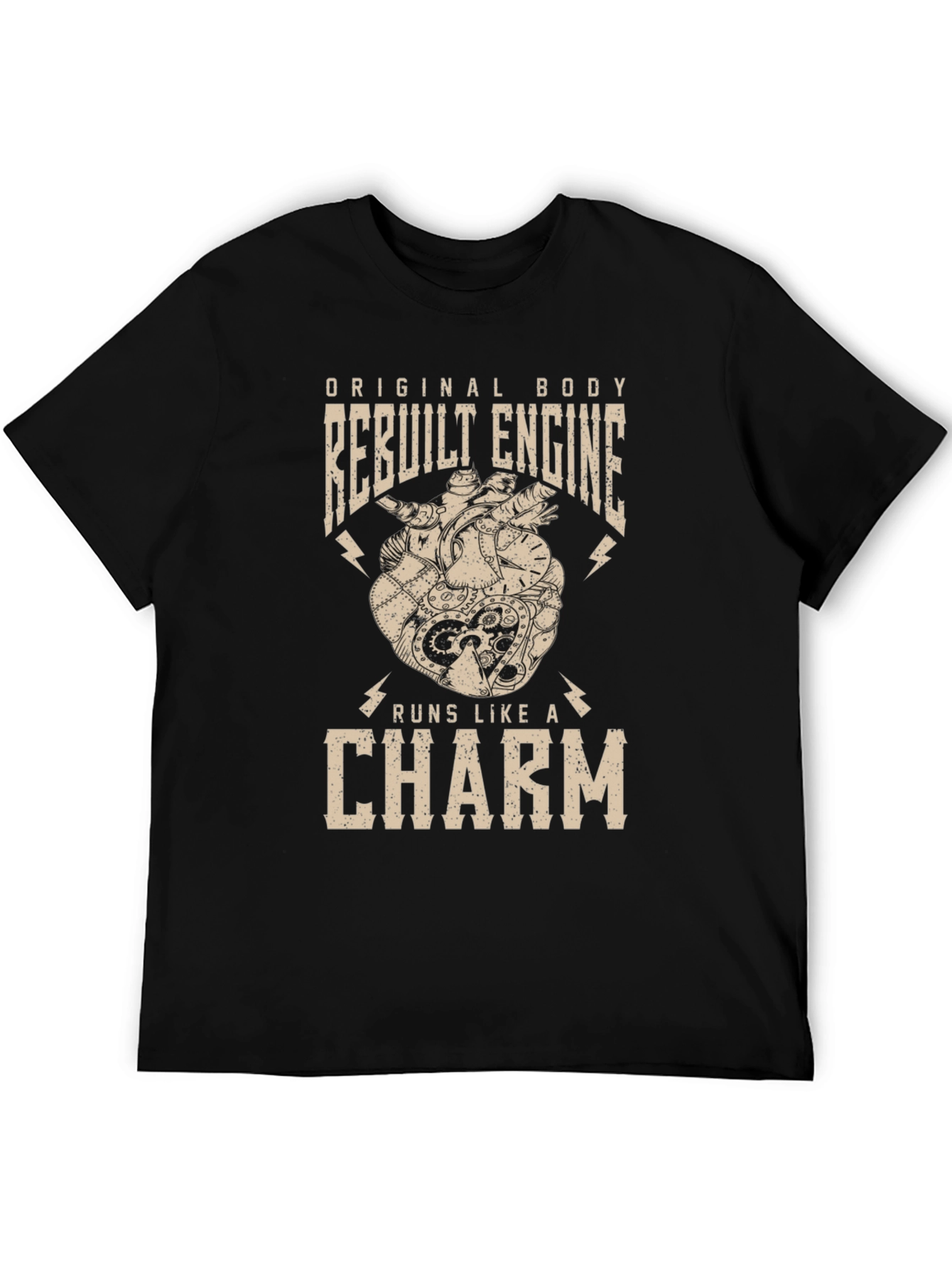 Original Body Rebuilt Engine Mens Black T-Shirt