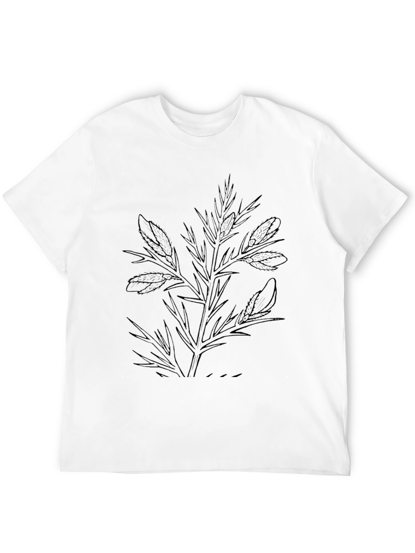 Botanical Print Black T-Shirt