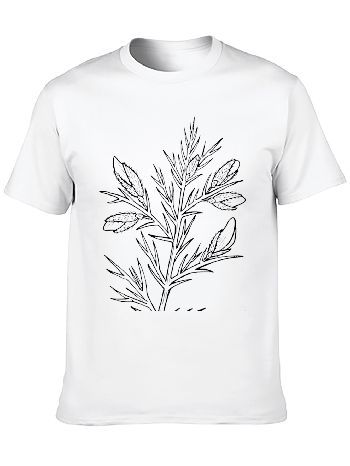 Botanical Print Black T-Shirt