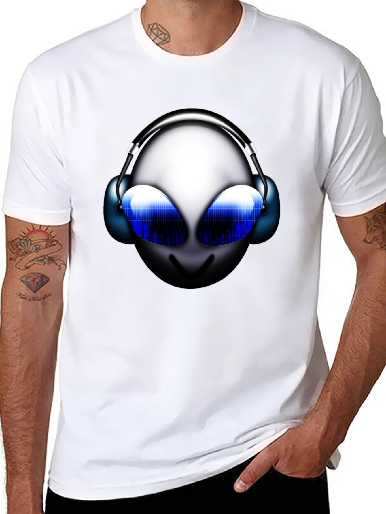 Alien DJ Graphic T-Shirt - Black Cotton Tee