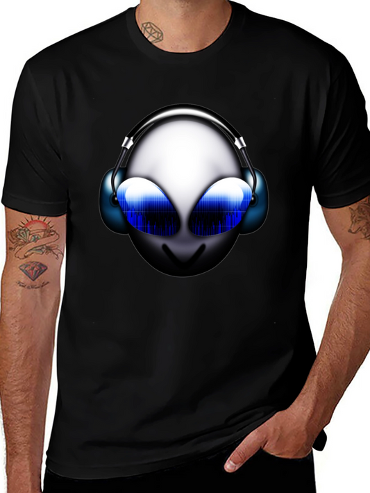 Alien DJ Graphic T-Shirt - Black Cotton Tee