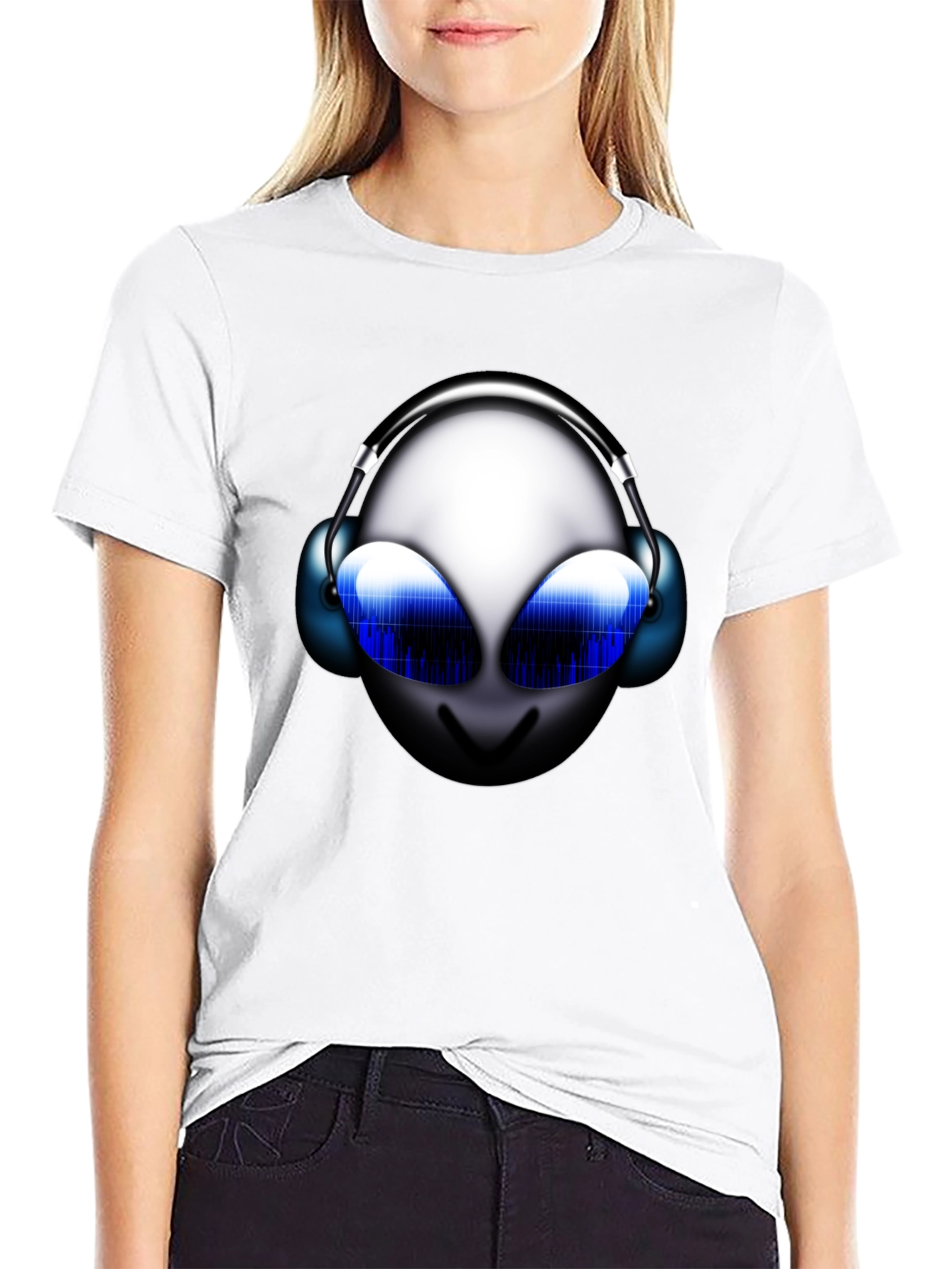 Alien DJ Graphic T-Shirt - Black Cotton Tee