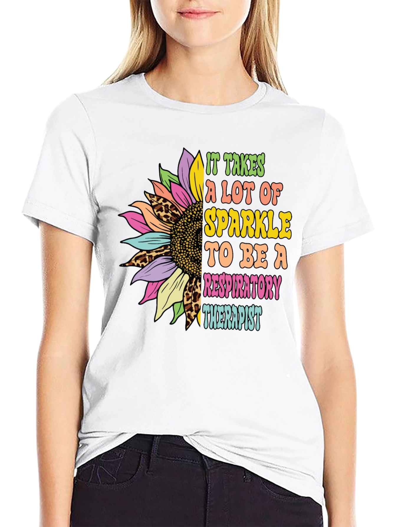 Respiratory Therapist Sunflower Graphic T-Shirt
