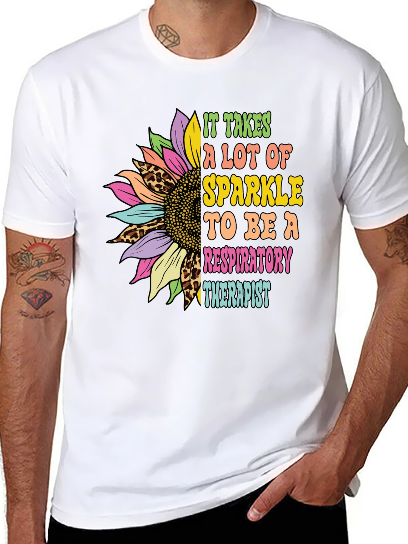 Respiratory Therapist Sunflower Graphic T-Shirt