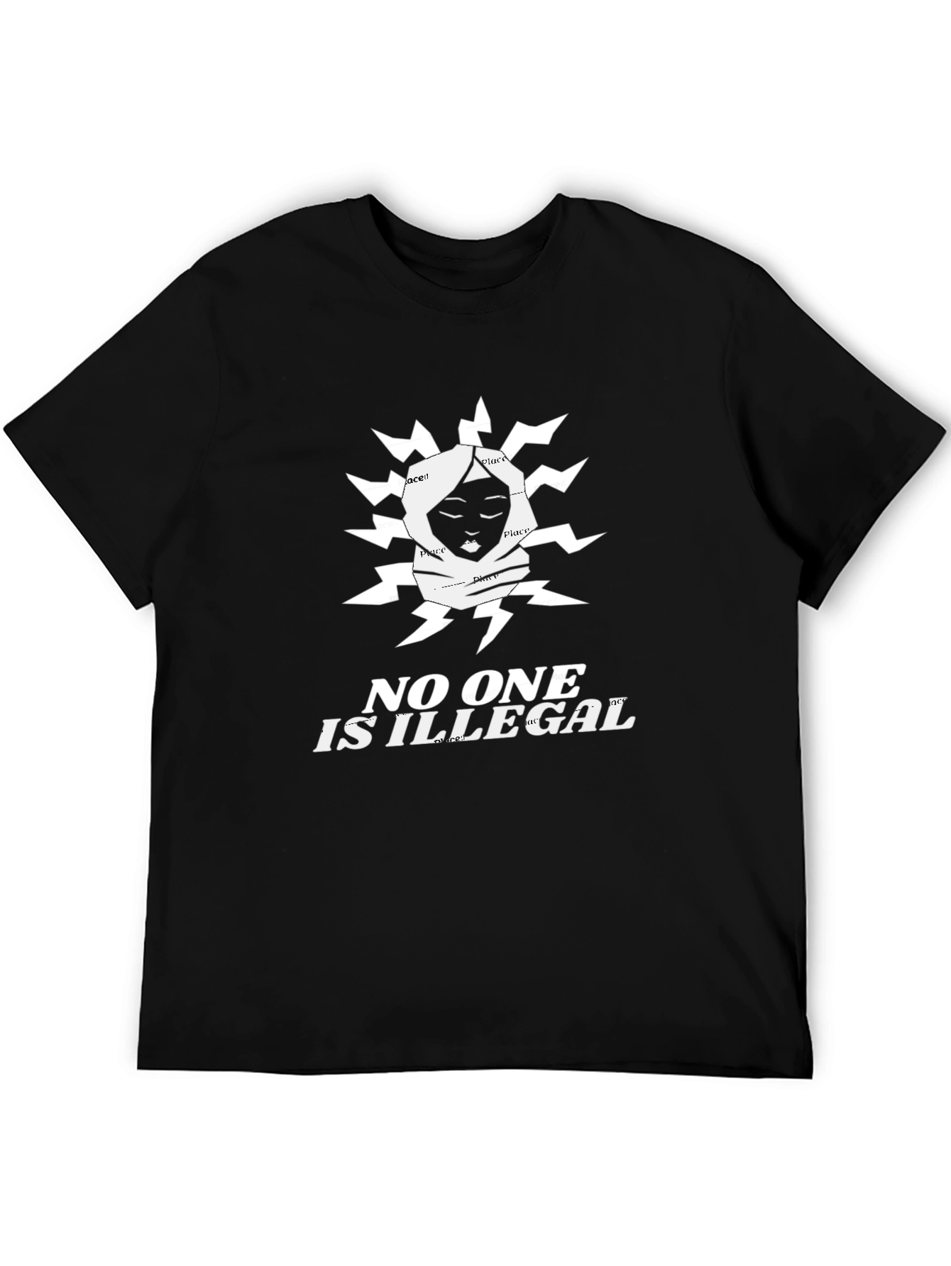 No One is Illegal Graphic Tee - Black