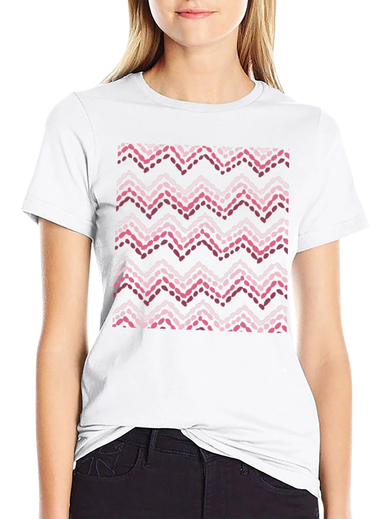 Mens Graphic Tee - Pink Zig Zag