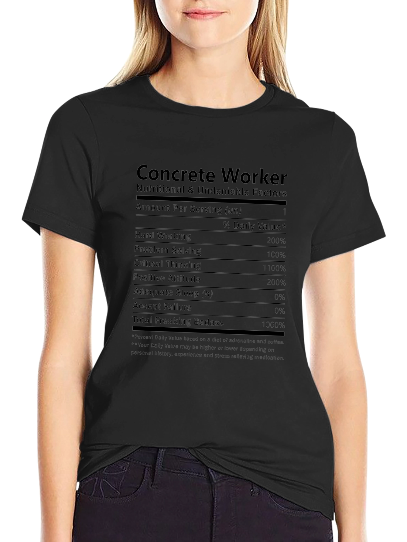 Concrete Worker Nutritional Facts T-Shirt