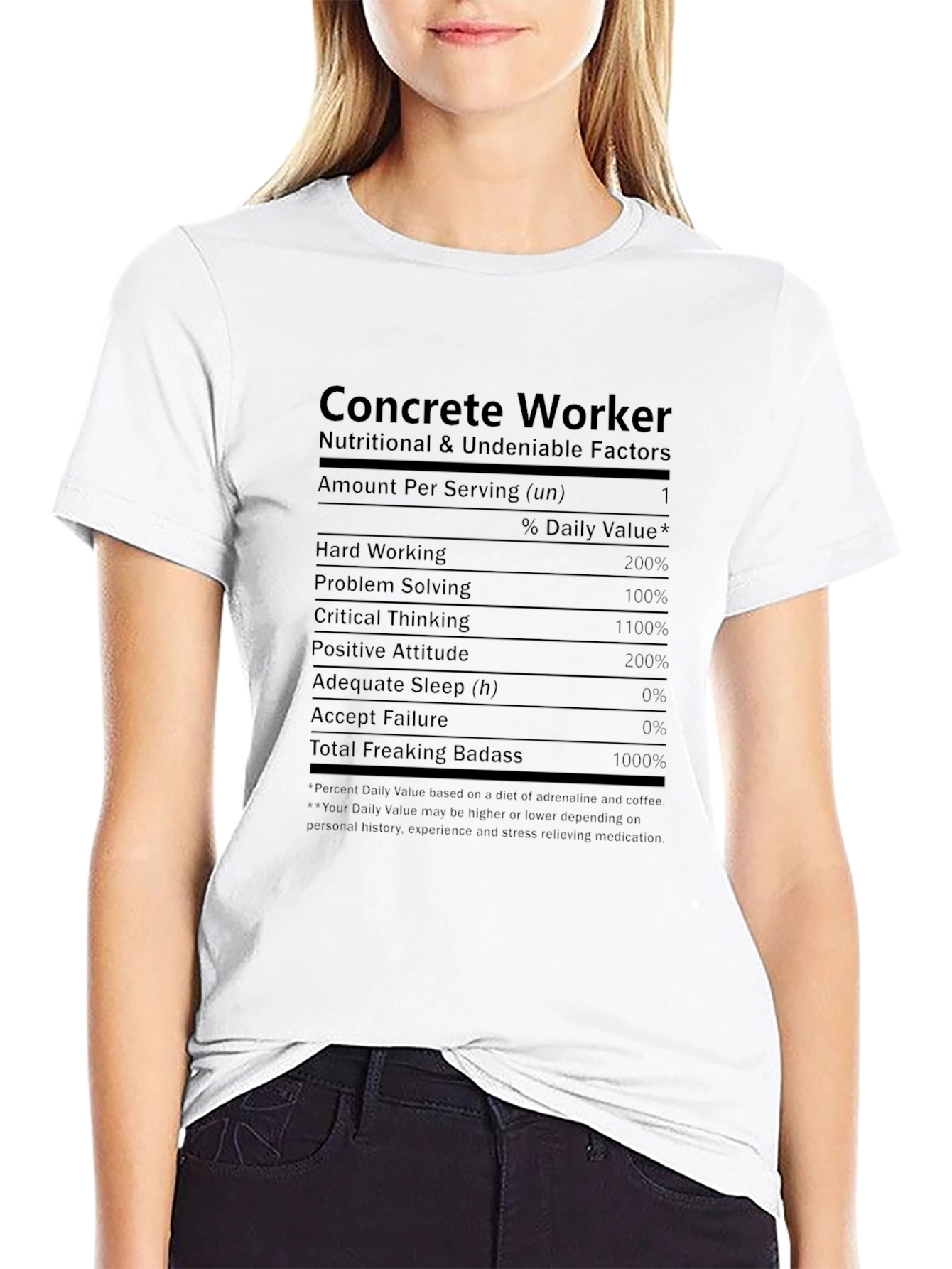 Concrete Worker Nutritional Facts T-Shirt