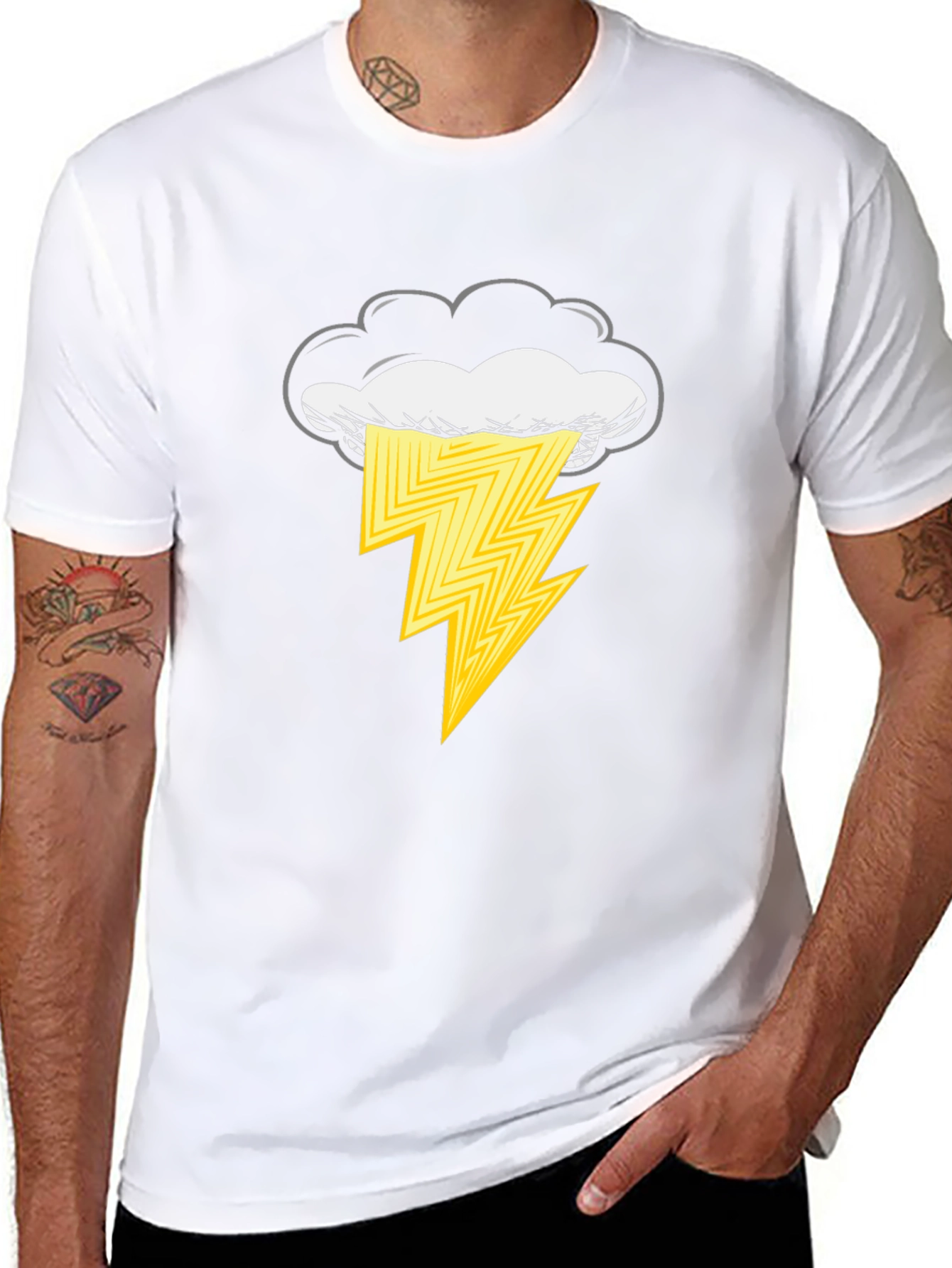 Lightning Cloud Graphic Tee - Unisex Black T-Shirt