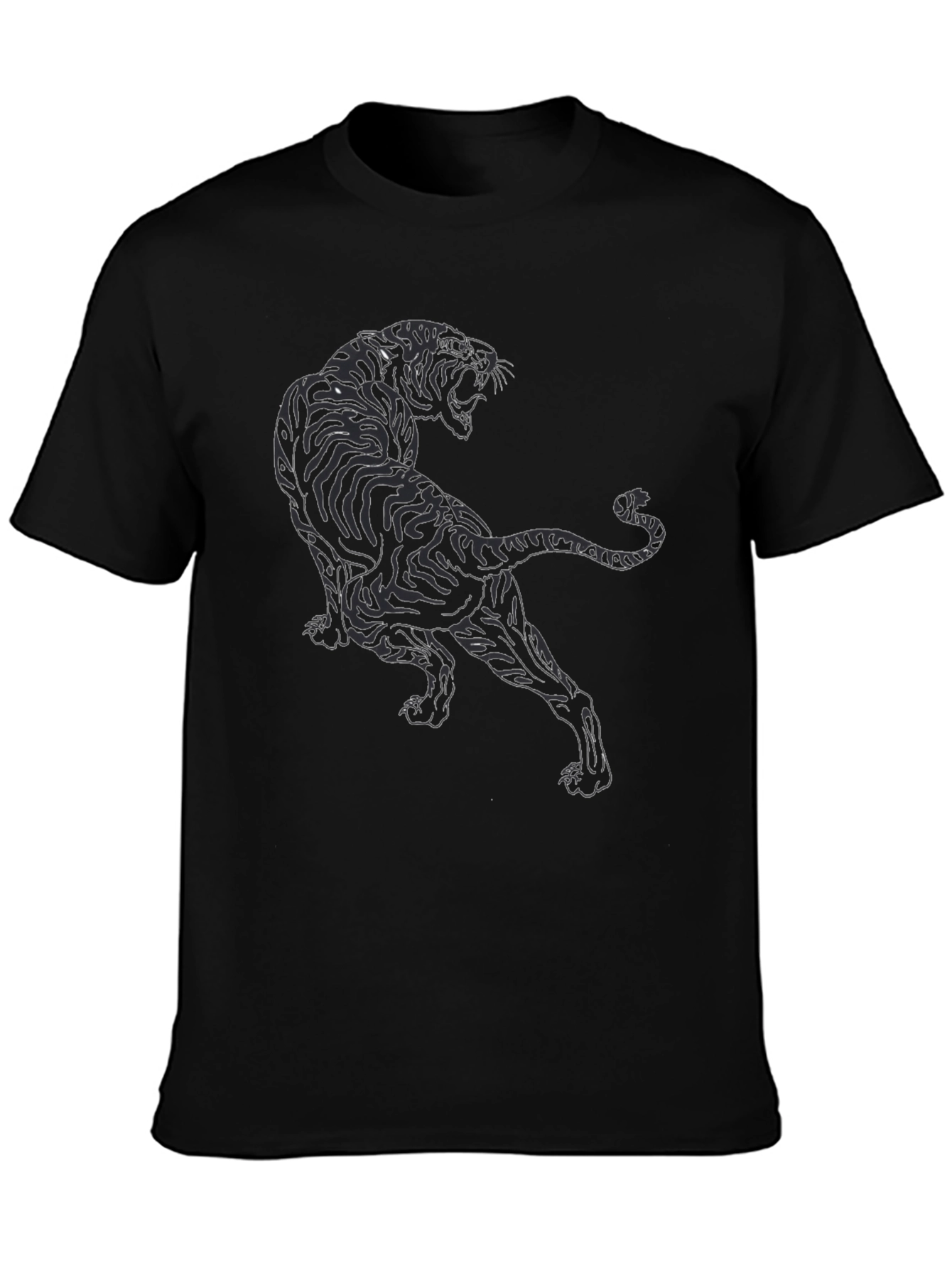 Black Tiger Graphic Tee - Stylish Mens T-Shirt