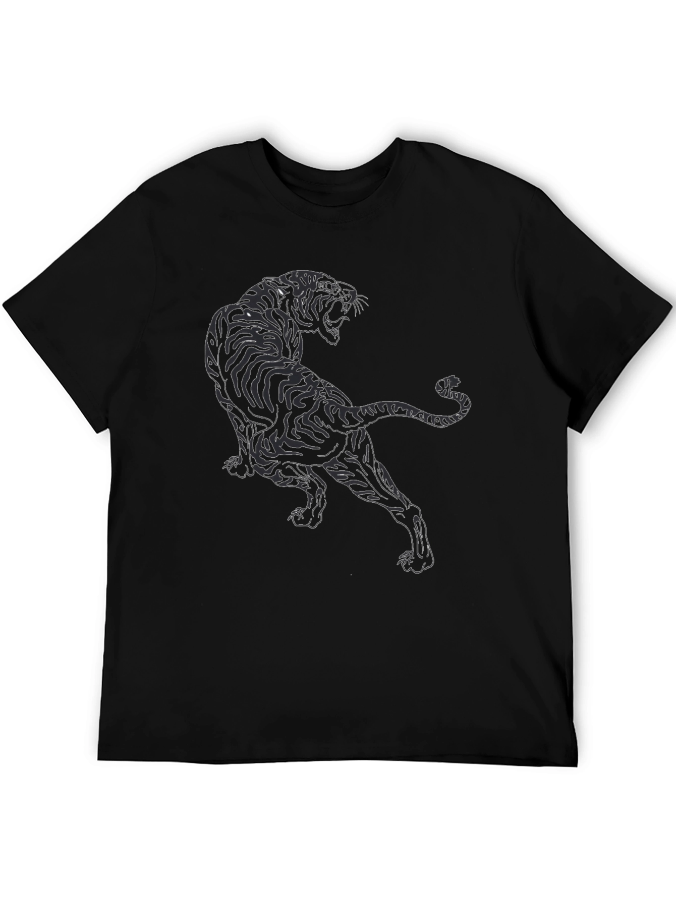 Black Tiger Graphic Tee - Stylish Mens T-Shirt