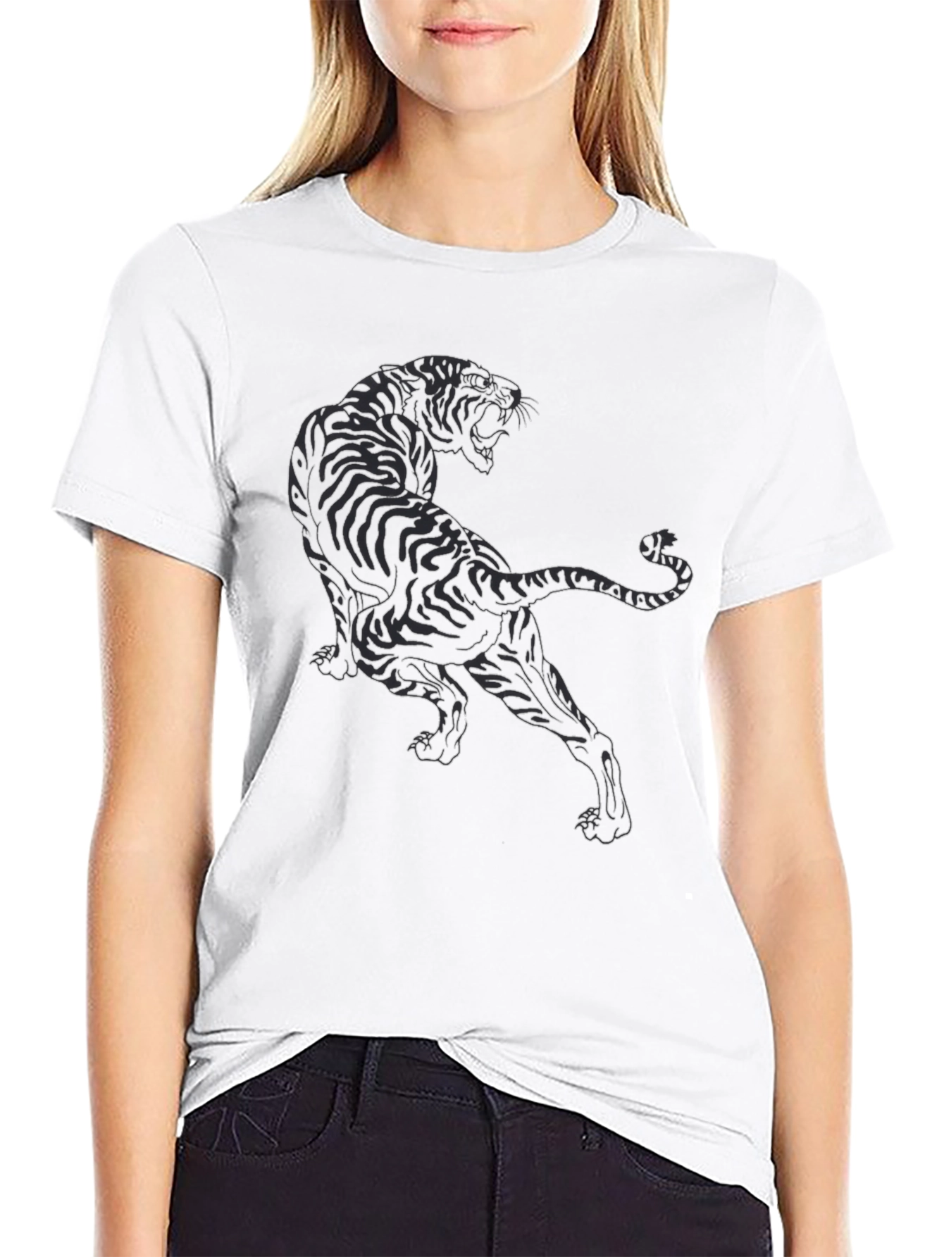 Black Tiger Graphic Tee - Stylish Mens T-Shirt