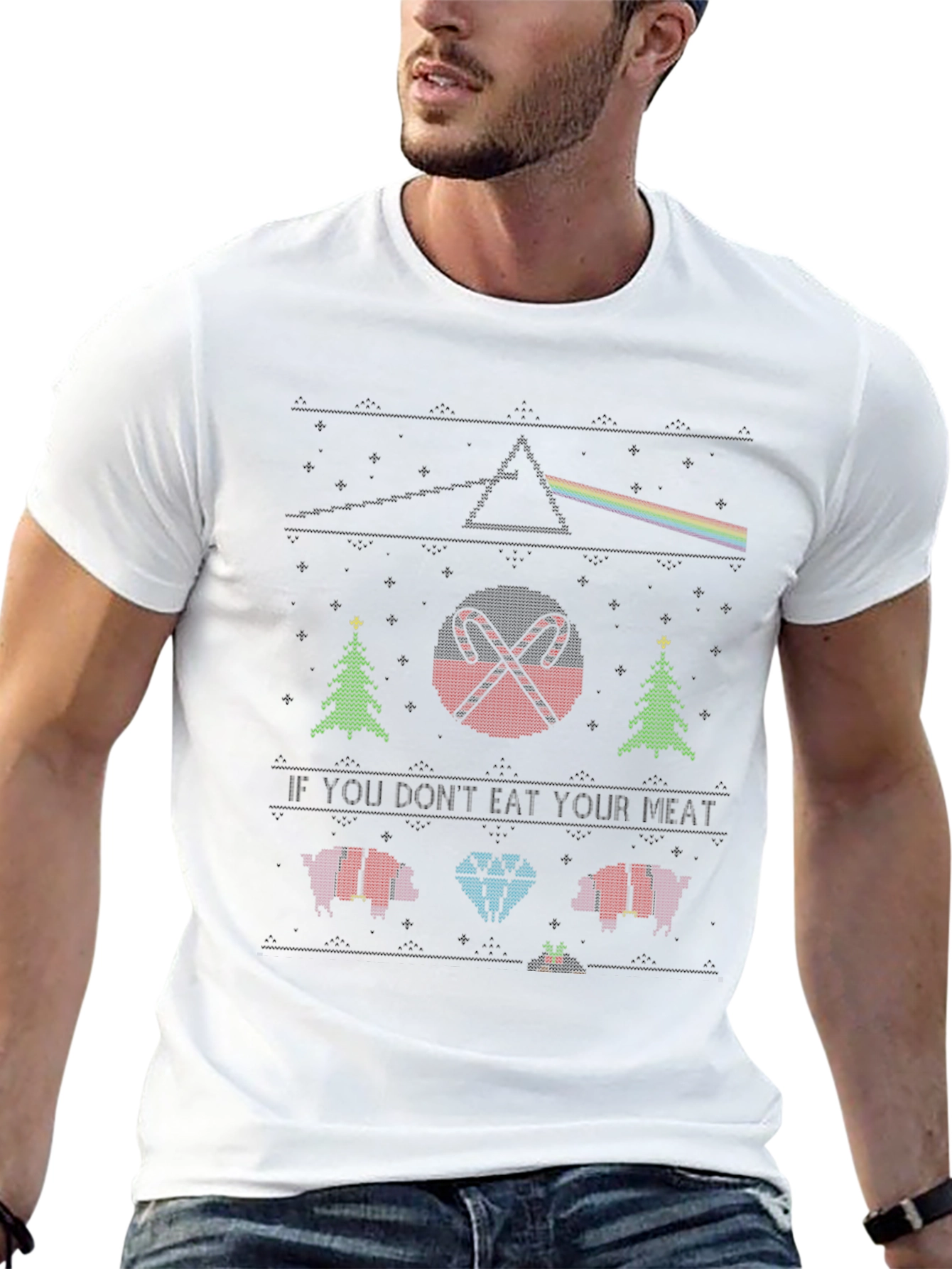 Novelty Christmas Knit Style Tee