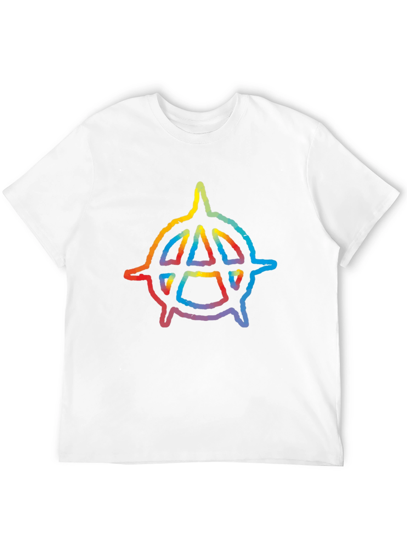 Rainbow Anarchy Symbol Black T-Shirt