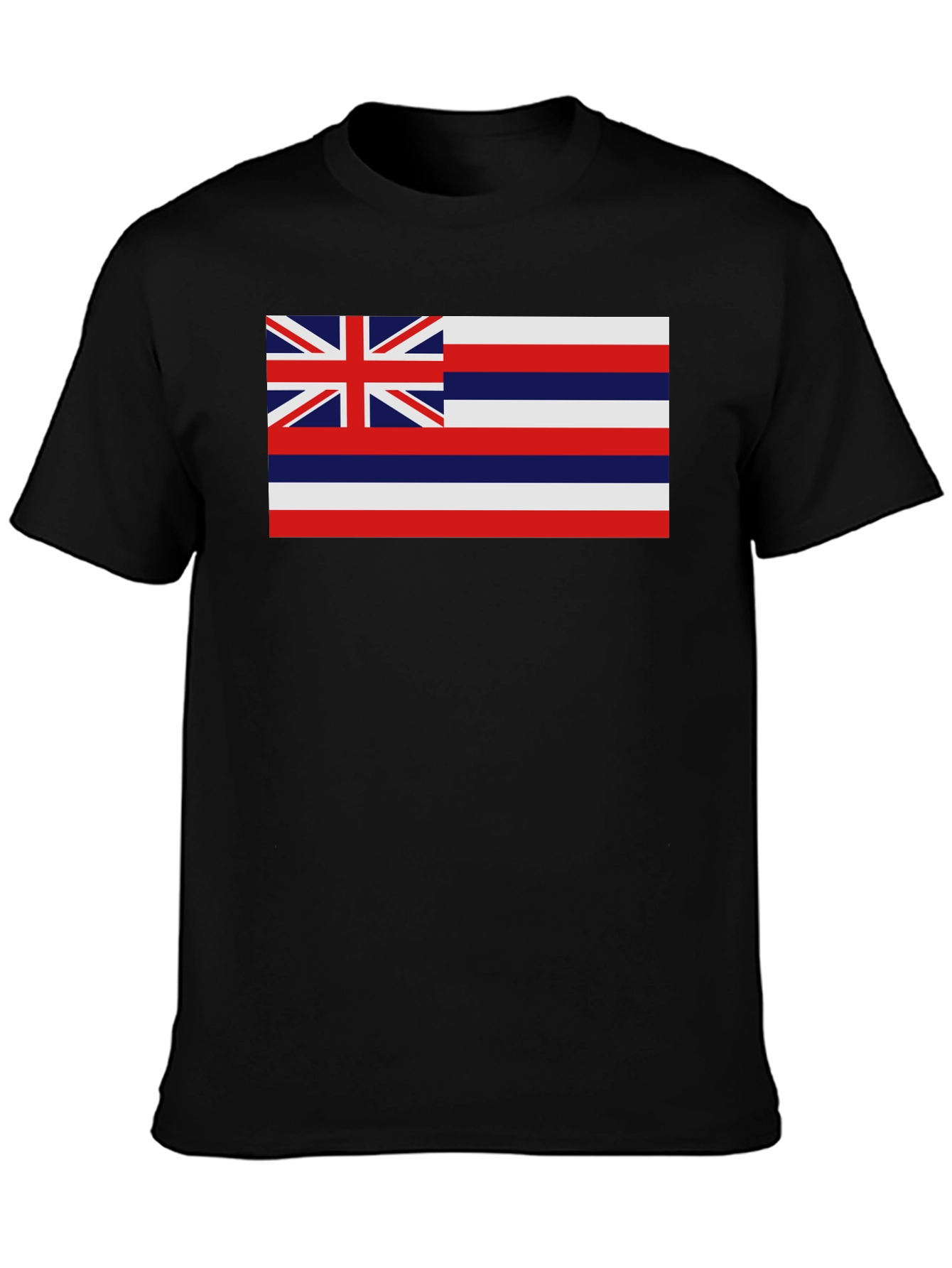 Hawaii Flag Graphic T-Shirt - Black Casual Tee