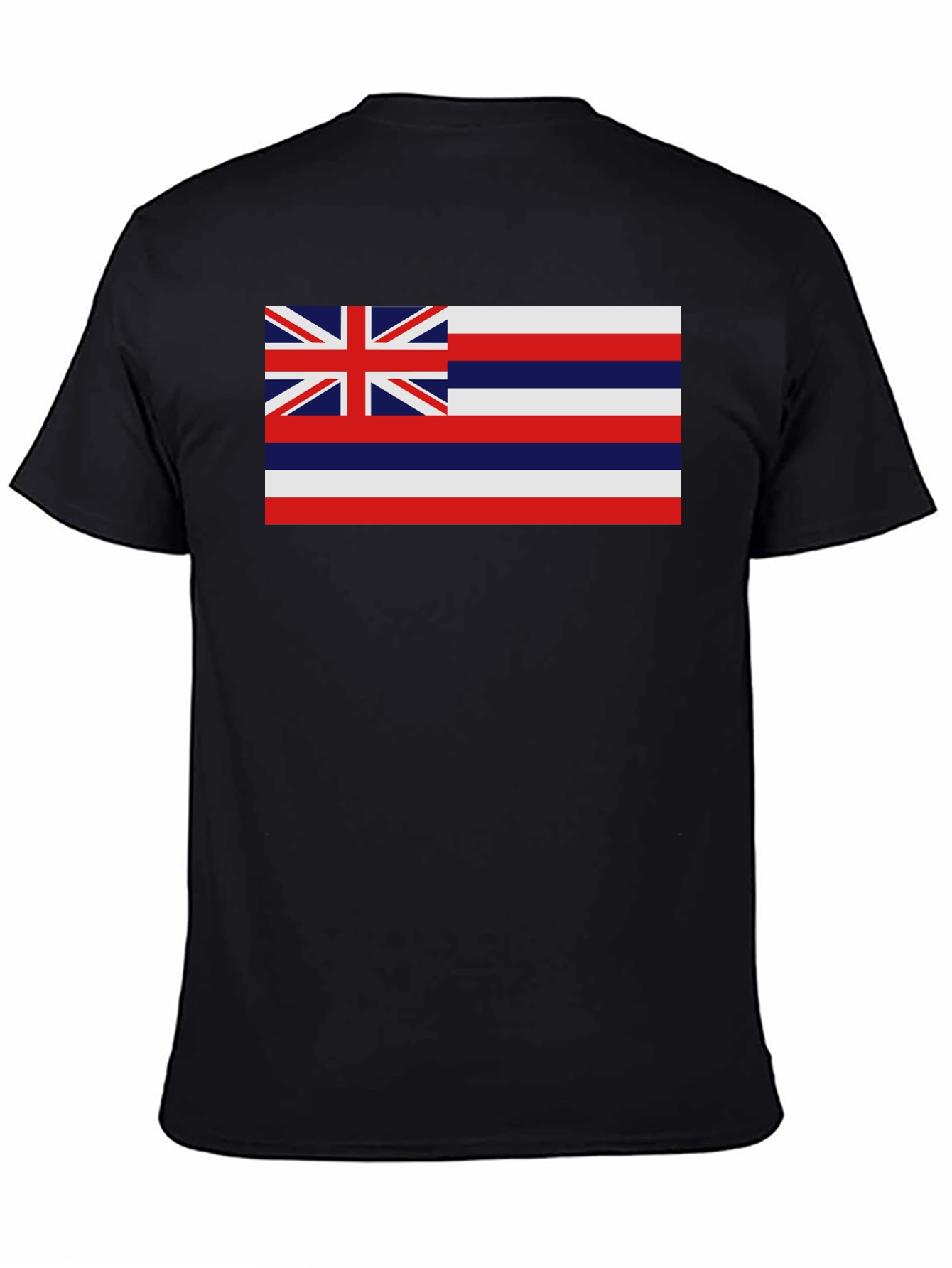Hawaii Flag Graphic T-Shirt - Black Casual Tee