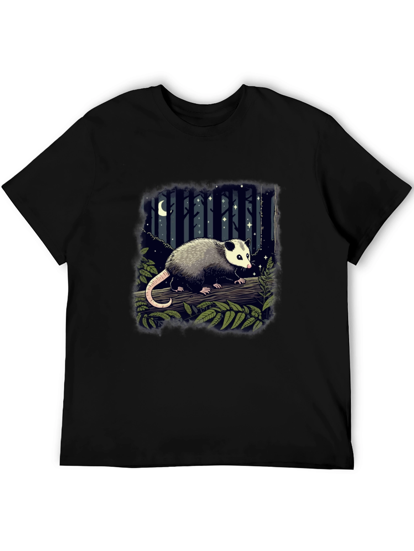 Opossum T-Shirt - Night Forest Design
