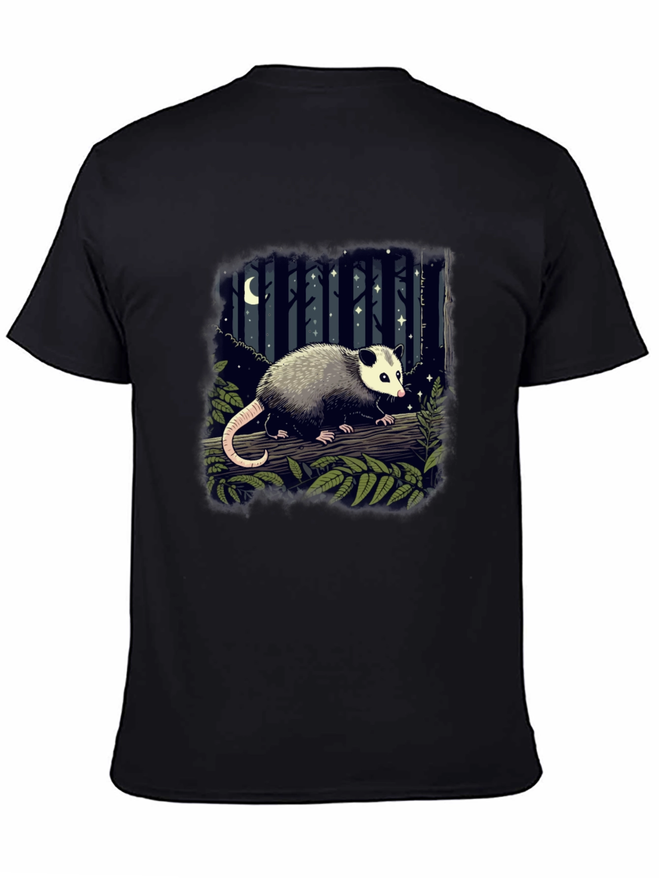 Opossum T-Shirt - Night Forest Design