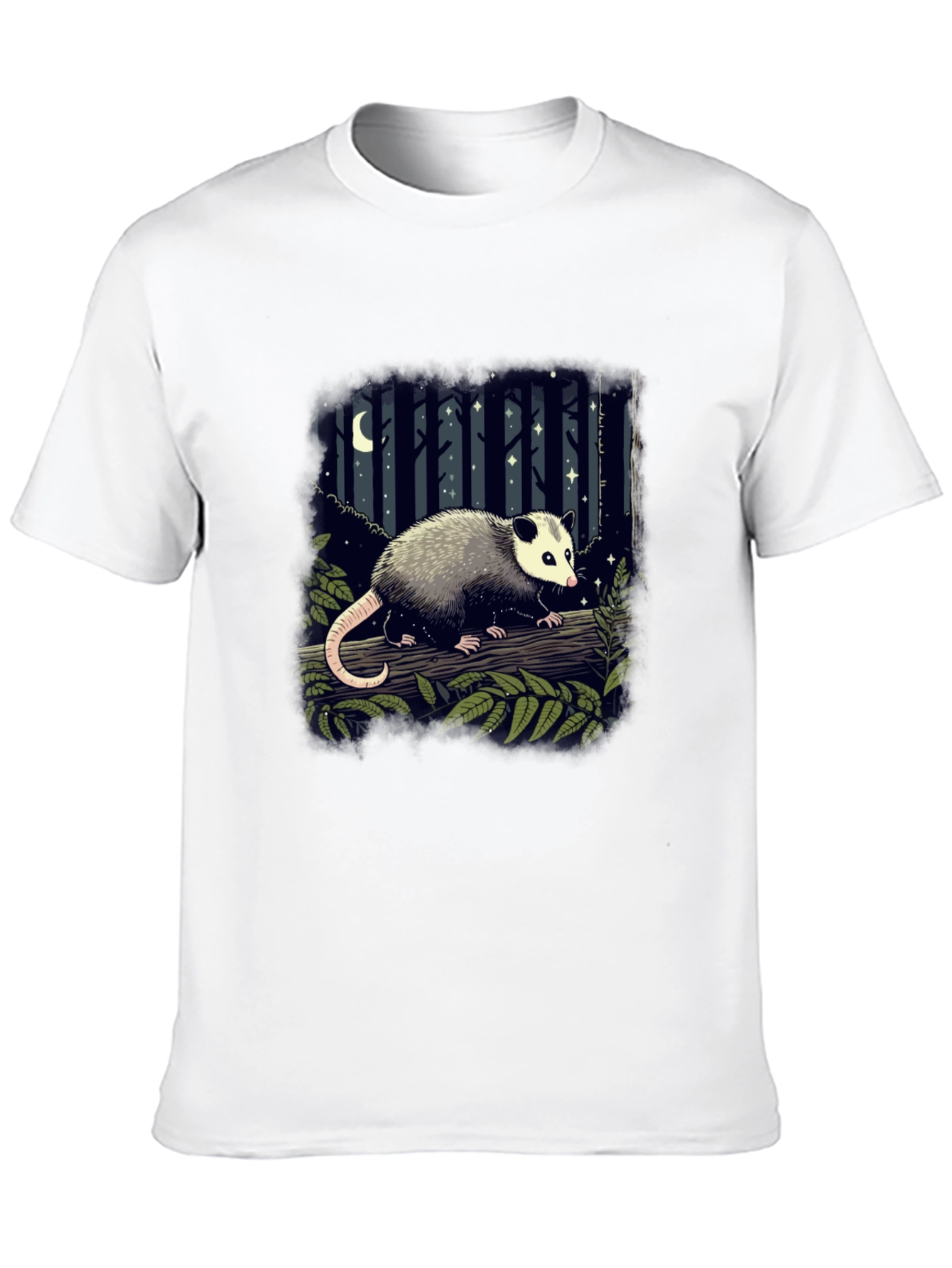 Opossum T-Shirt - Night Forest Design