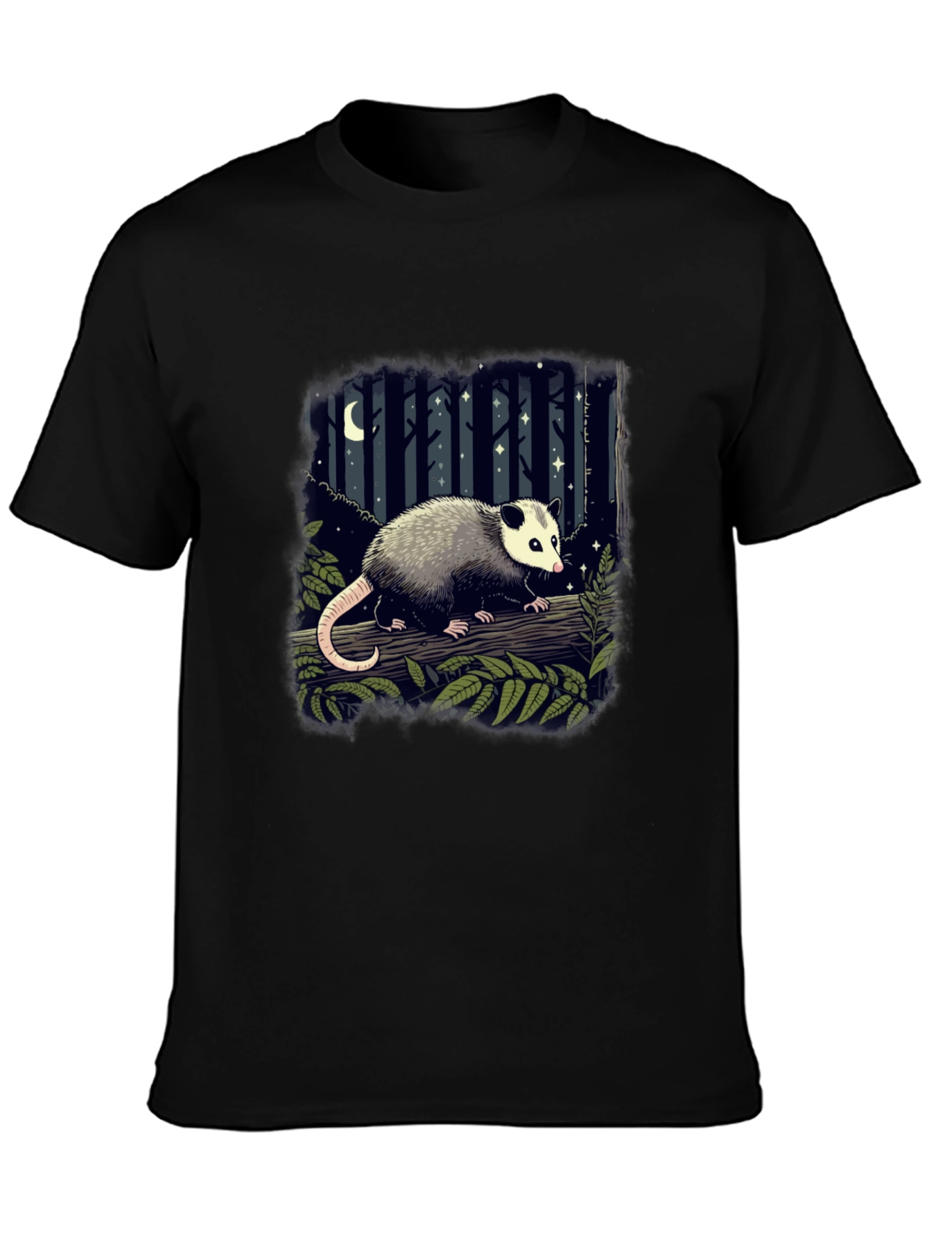 Opossum T-Shirt - Night Forest Design