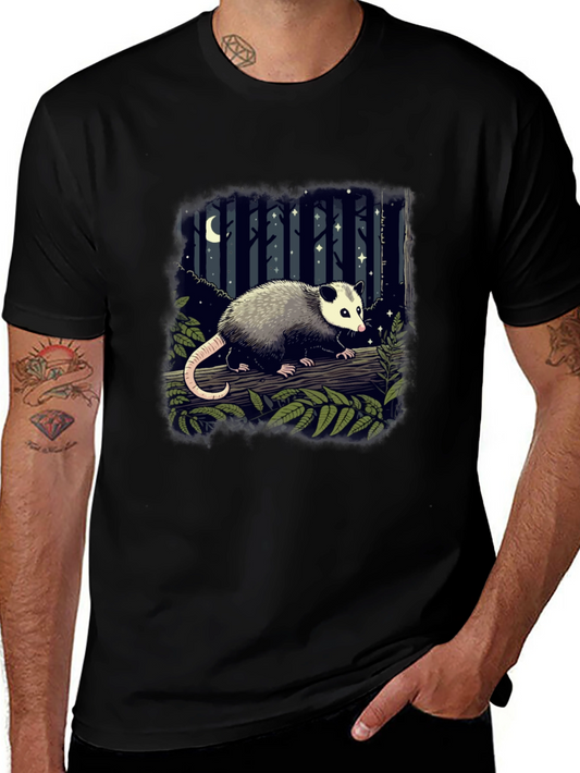 Opossum T-Shirt - Night Forest Design