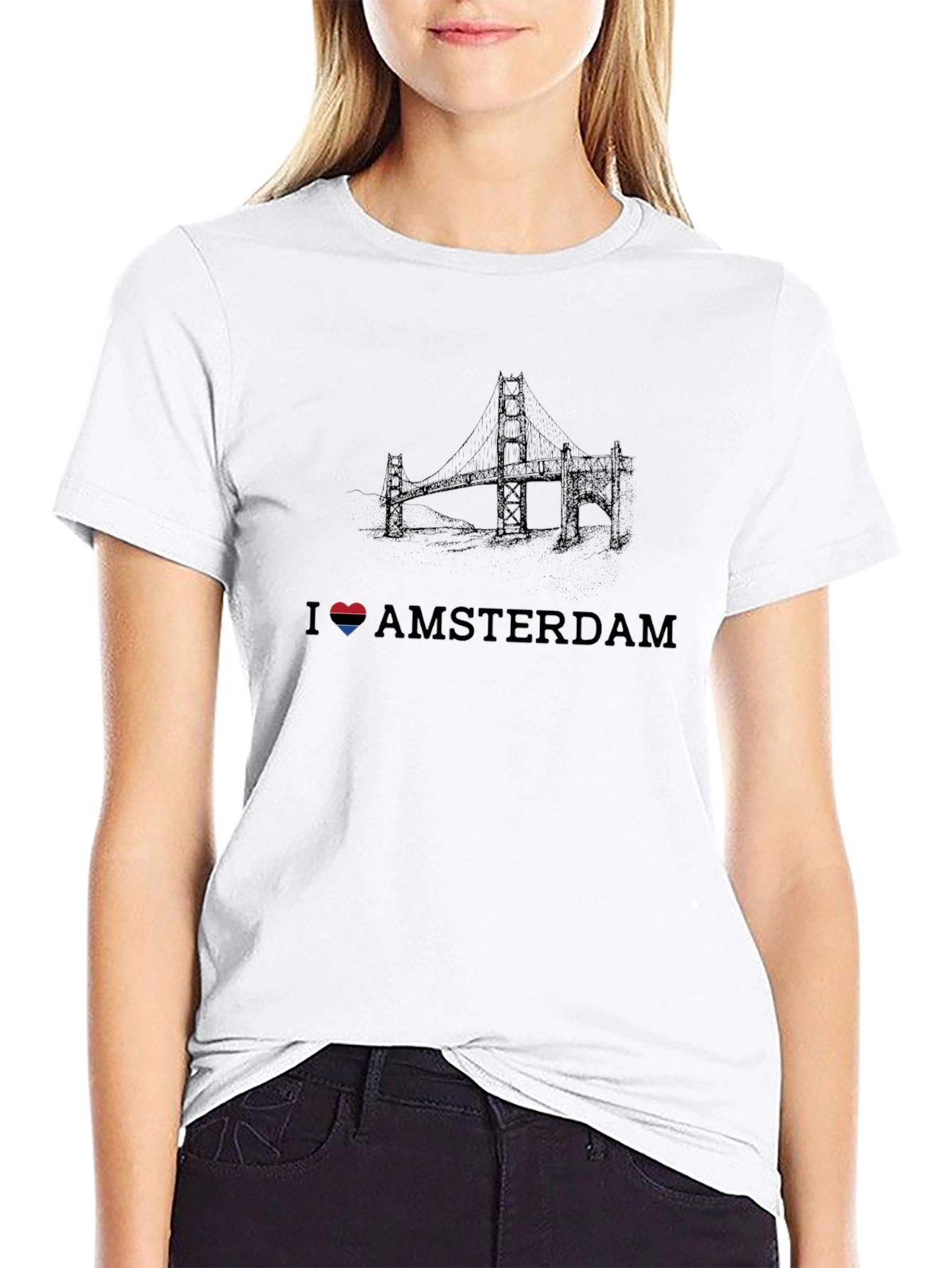 I Love Amsterdam Black T-Shirt