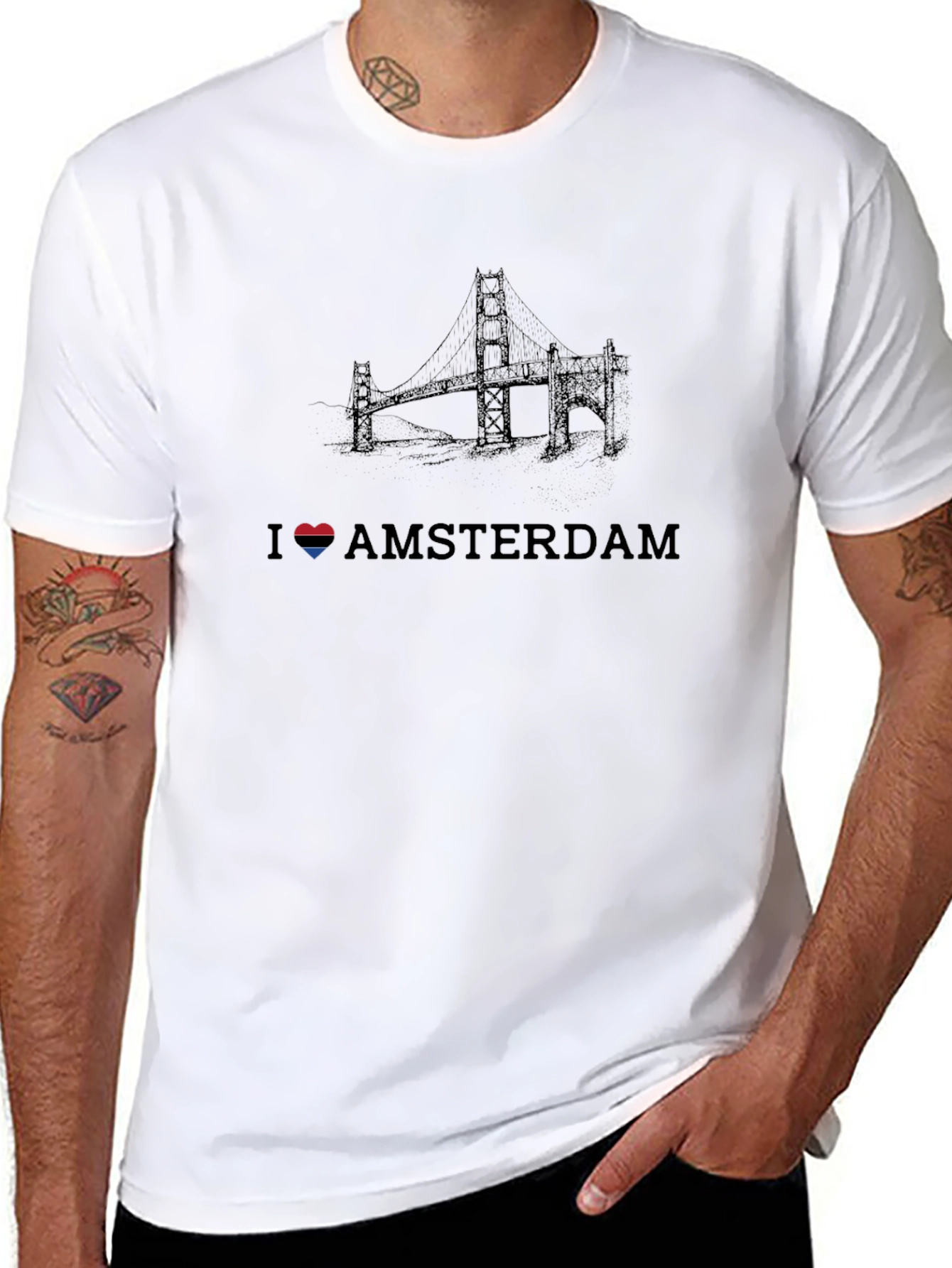 I Love Amsterdam Black T-Shirt