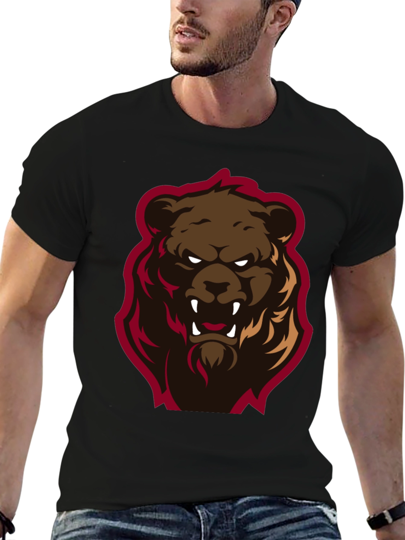 Mens Graphic Tee - Angry Bear Design