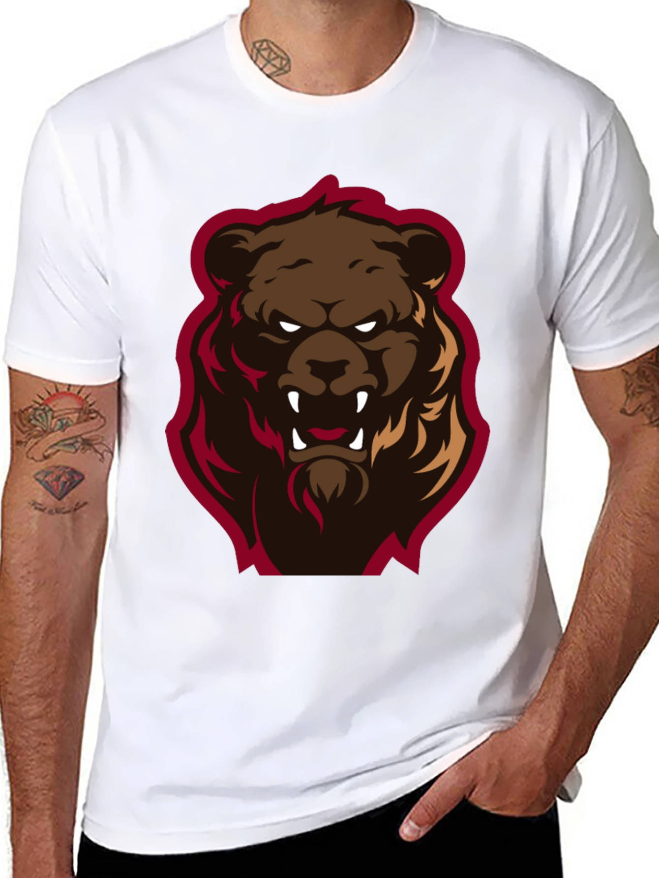 Mens Graphic Tee - Angry Bear Design