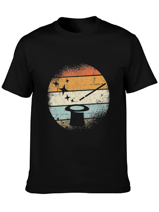Vintage Magic T-Shirt - Hat & Wand Design