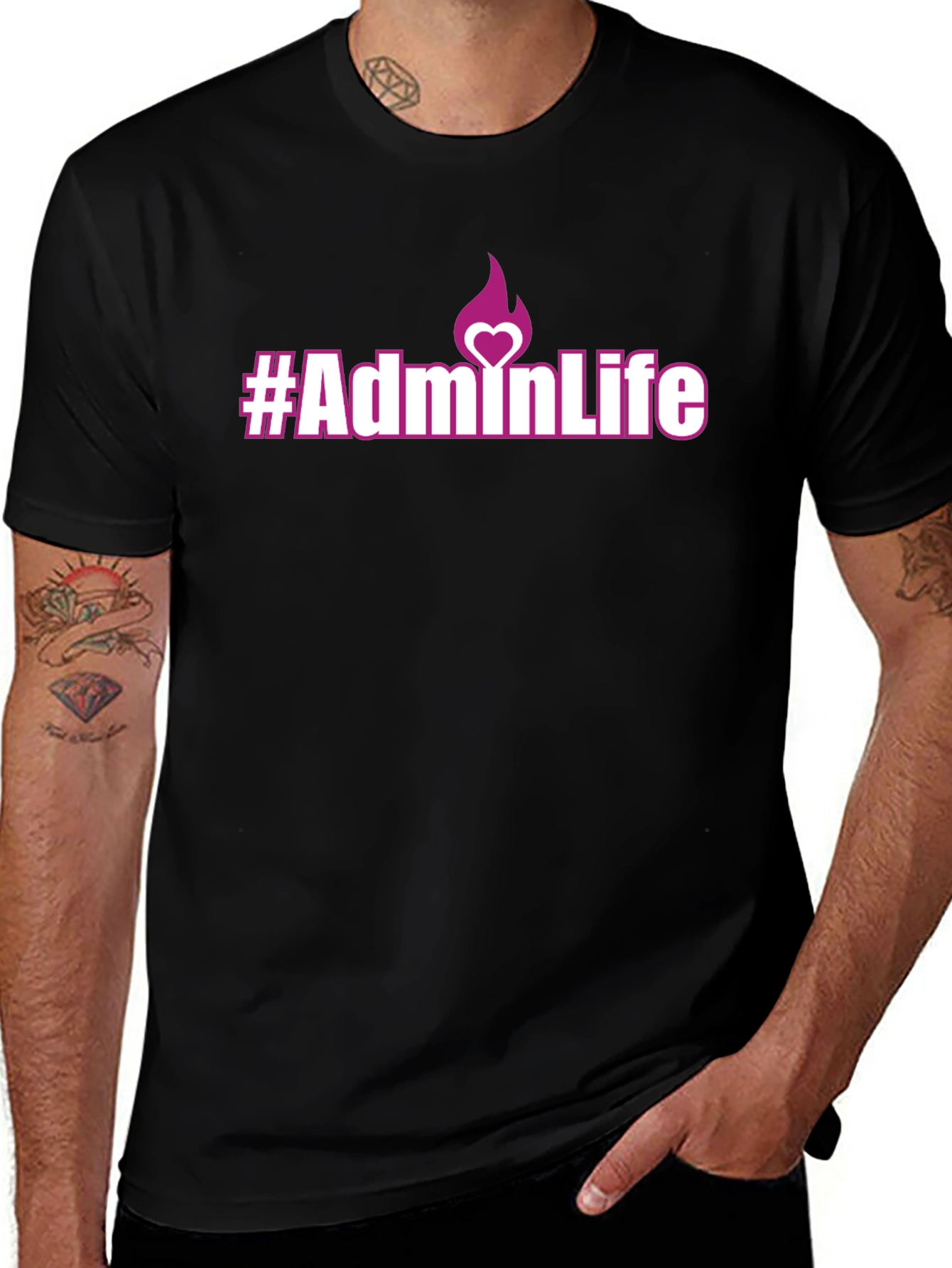 #AdminLife Graphic T-Shirt - Black Casual Tee