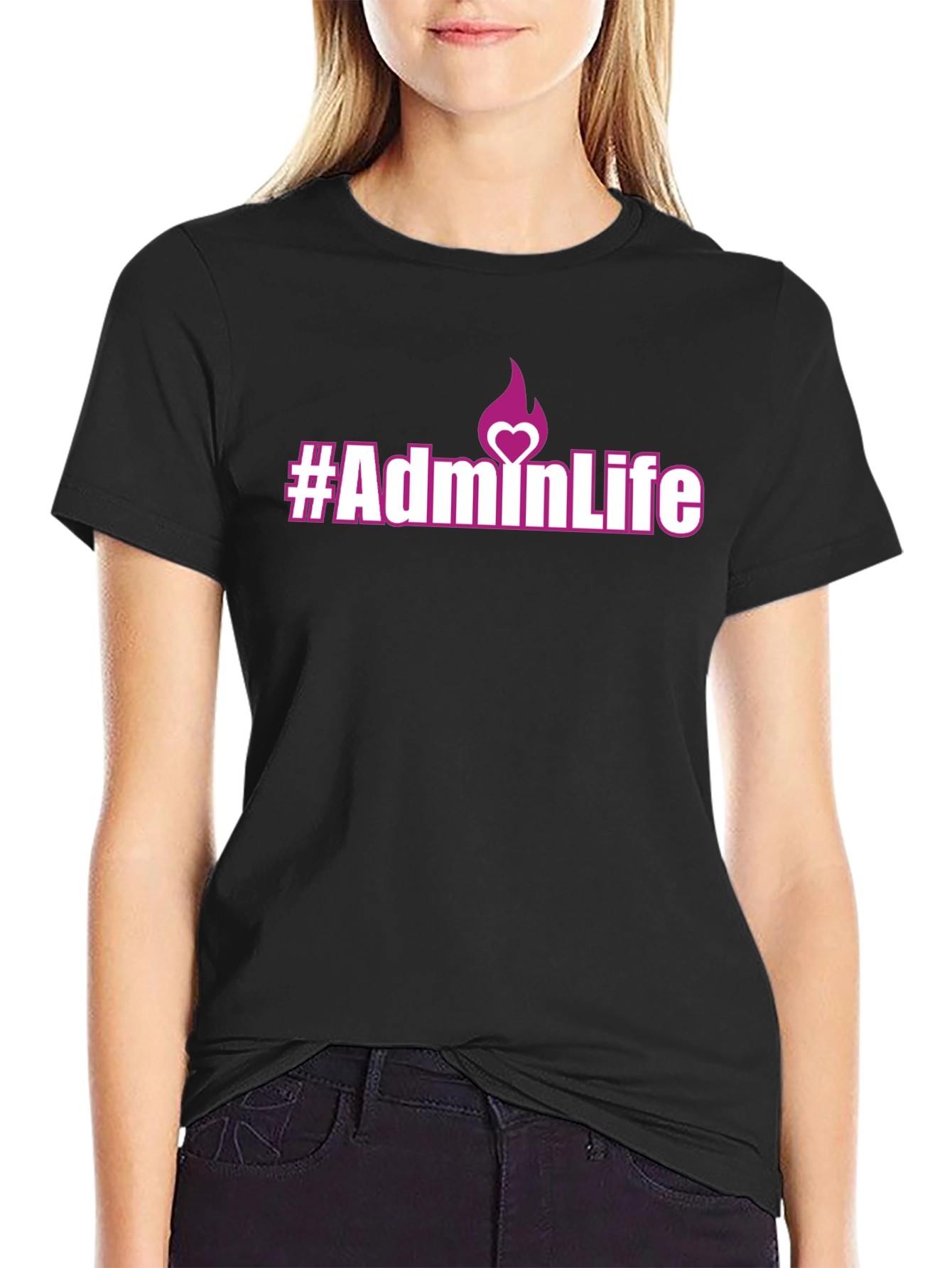 #AdminLife Graphic T-Shirt - Black Casual Tee