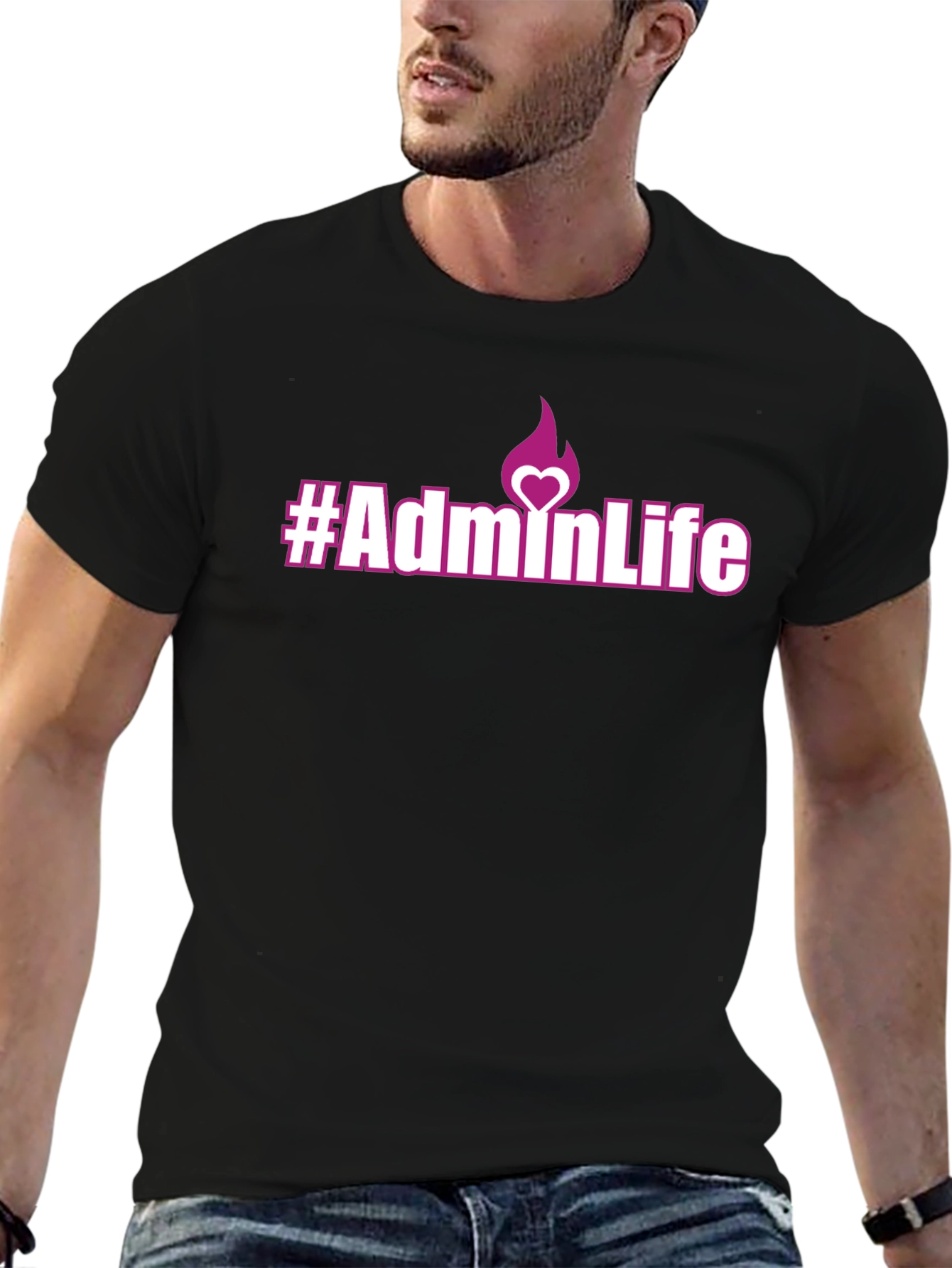 #AdminLife Graphic T-Shirt - Black Casual Tee