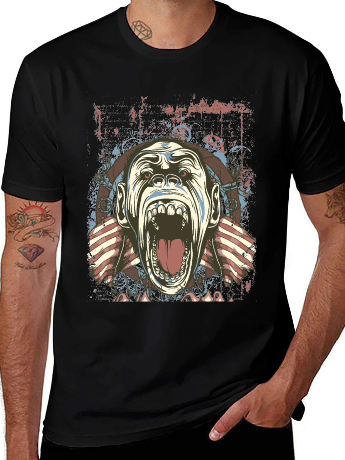 Screaming Gorilla Graphic Tee - Unique Design