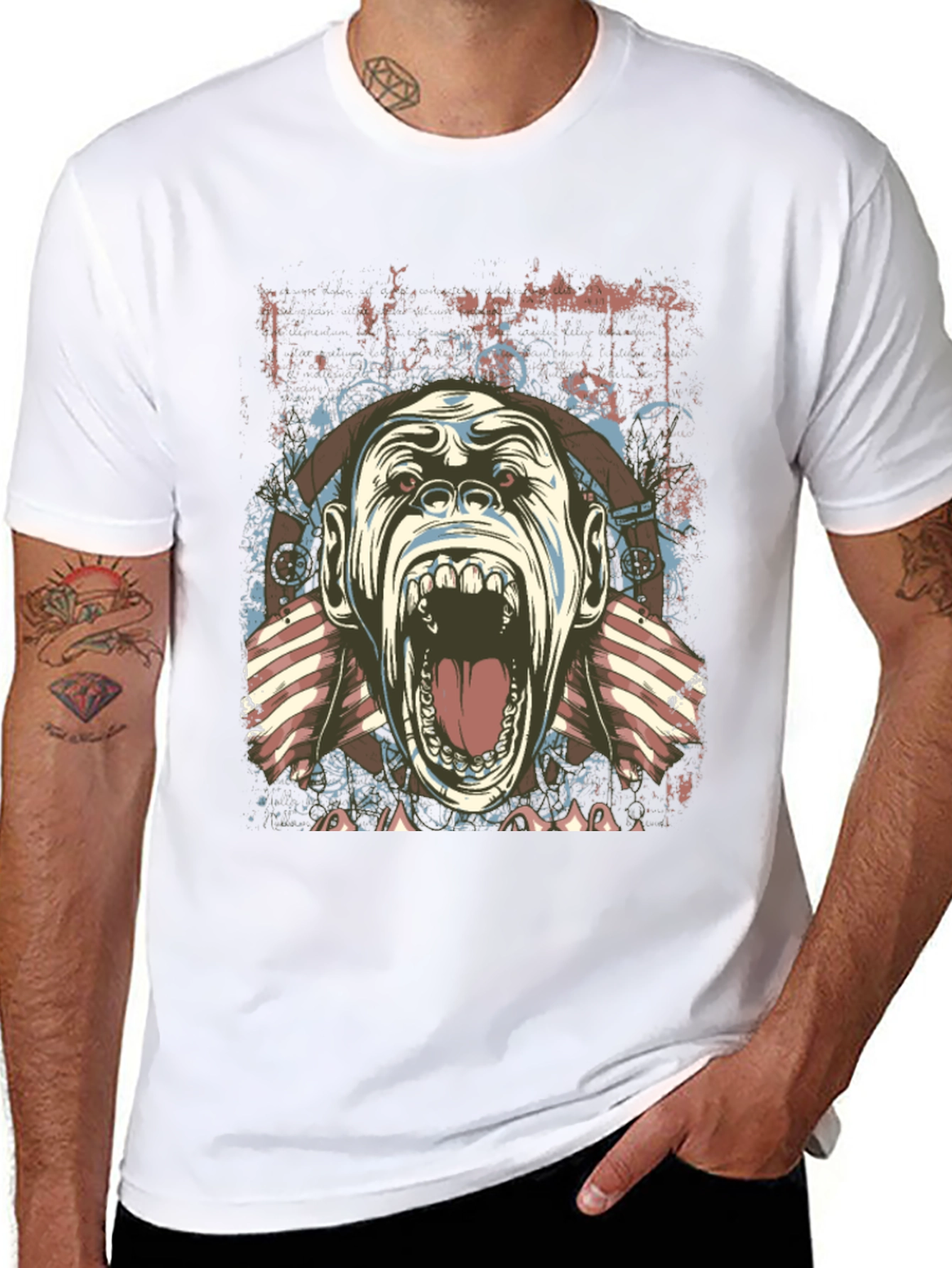 Screaming Gorilla Graphic Tee - Unique Design