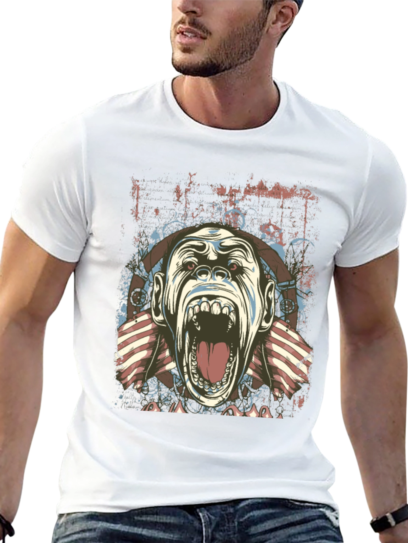Screaming Gorilla Graphic Tee - Unique Design