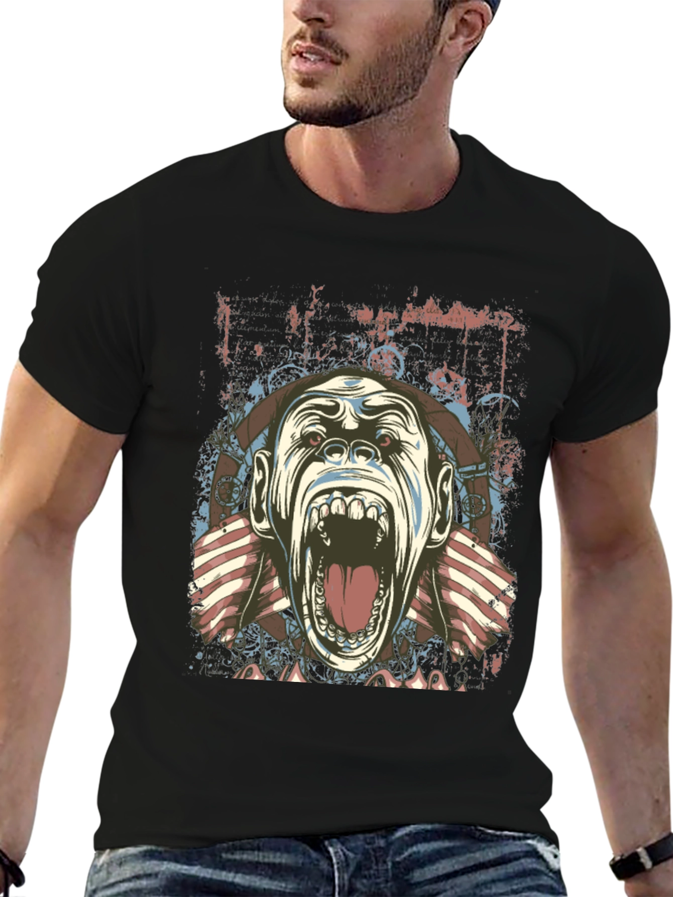 Screaming Gorilla Graphic Tee - Unique Design